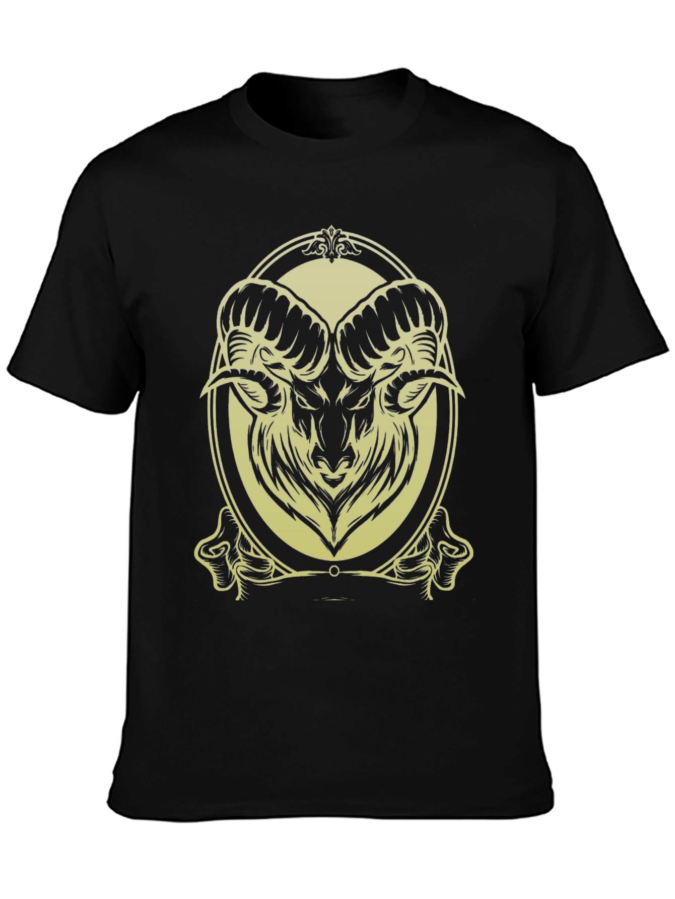 Black Ram Graphic Tee - Black Cotton Blend - Stylish & Unique Design view 3