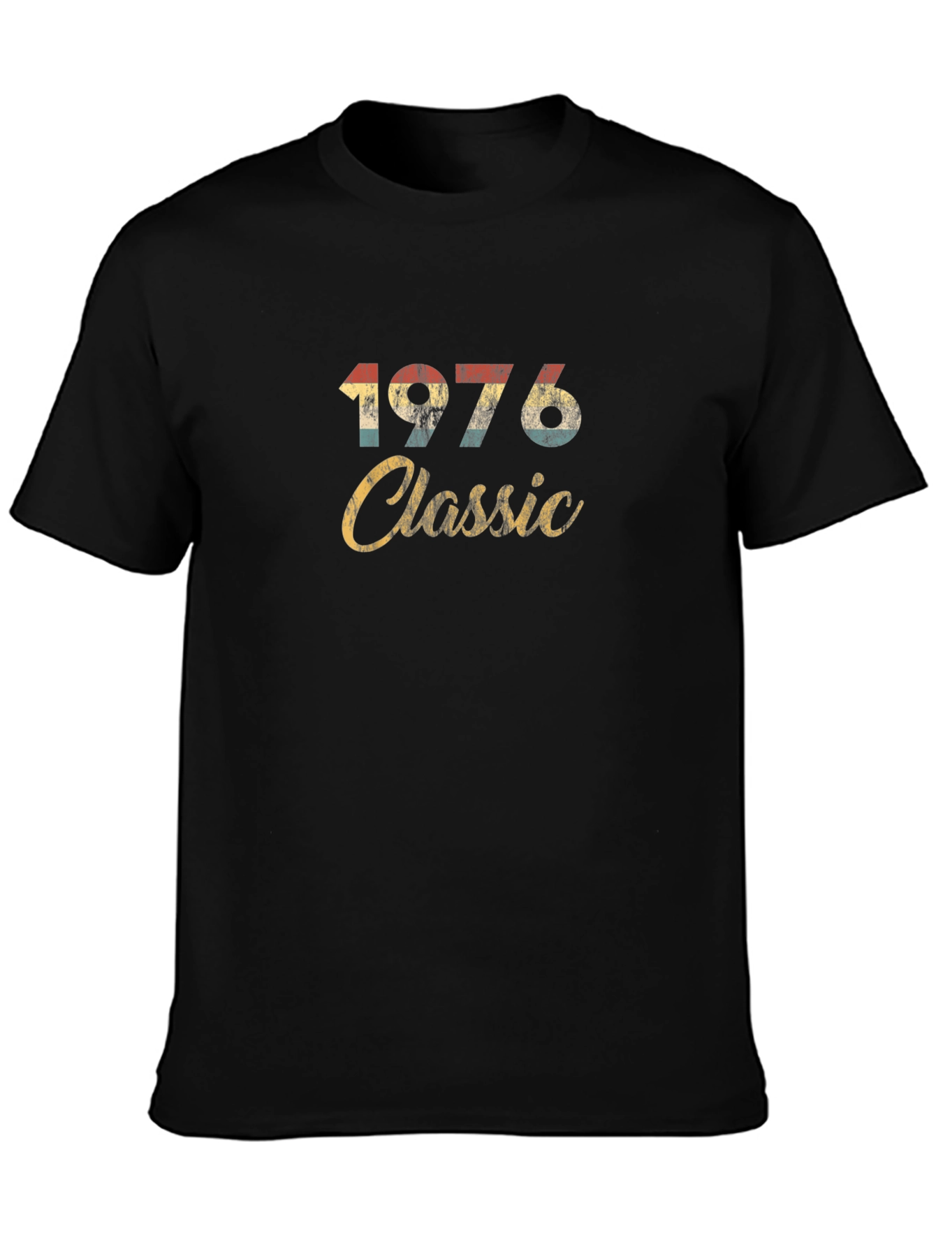 Black 1976 Classic Vintage T-Shirt view 3