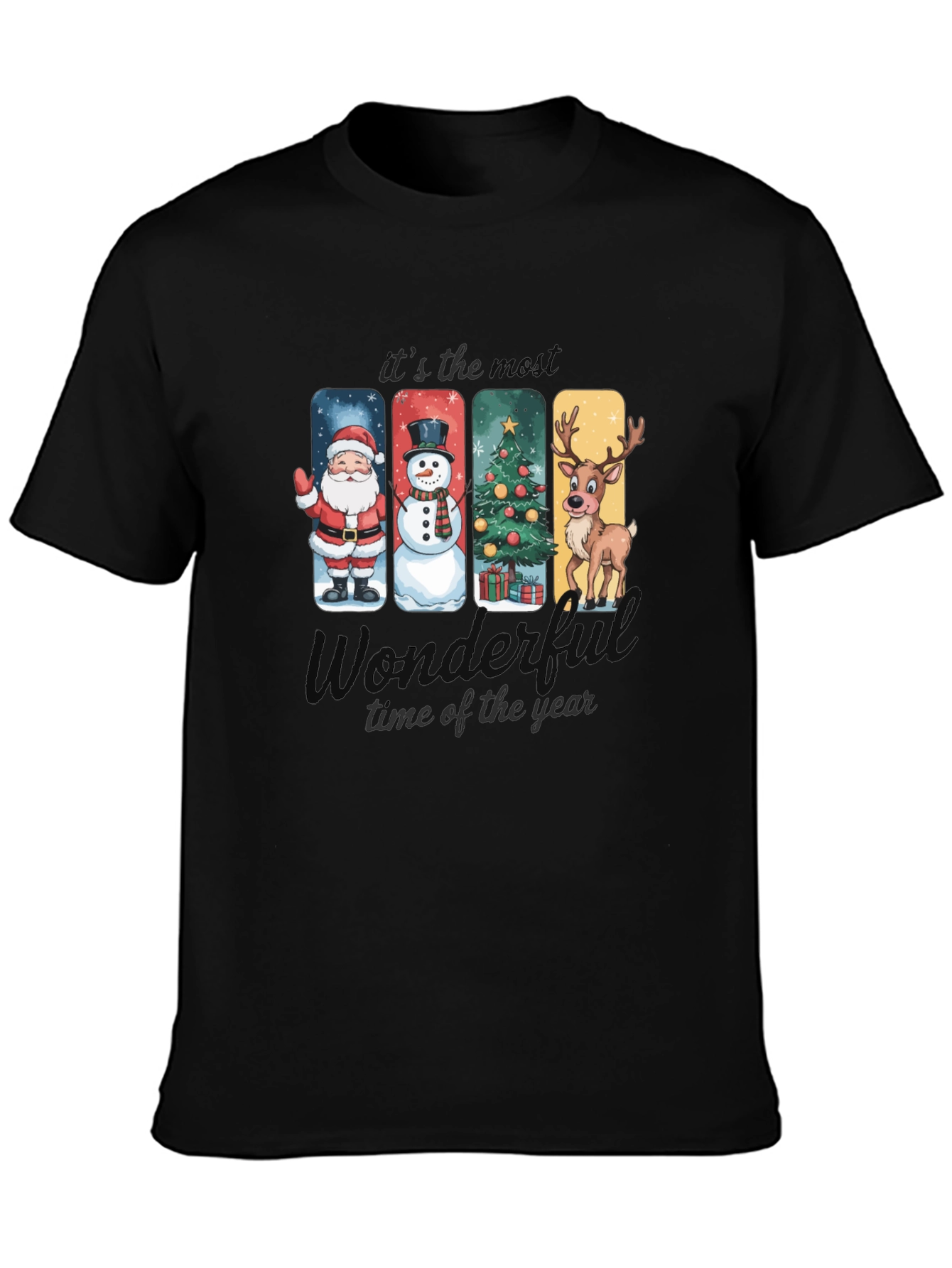 Black Holiday Character T-Shirt view 3