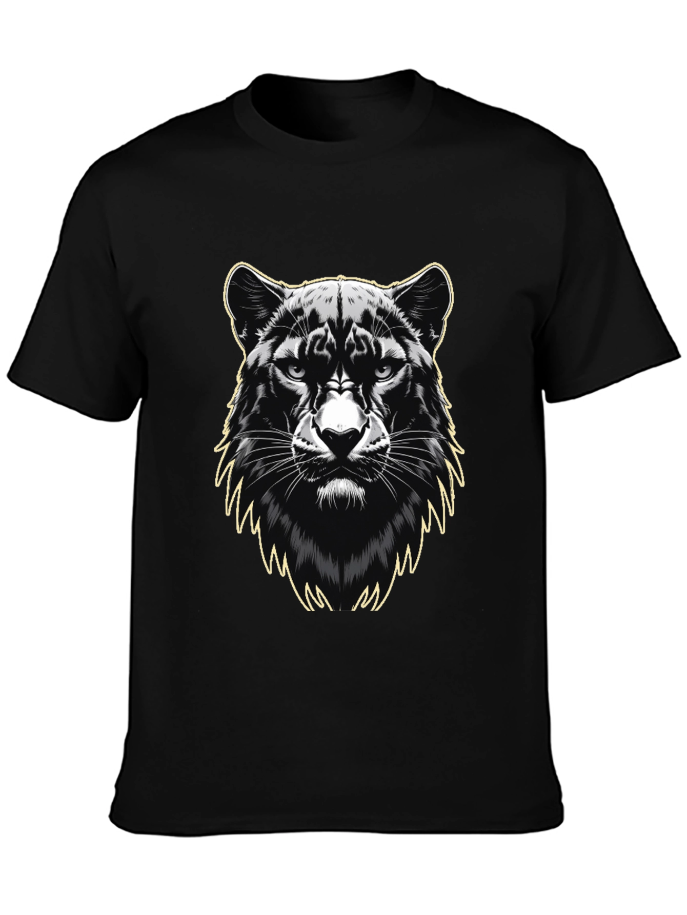 Black Black Panther Graphic Print Men's T-Shirt view 3