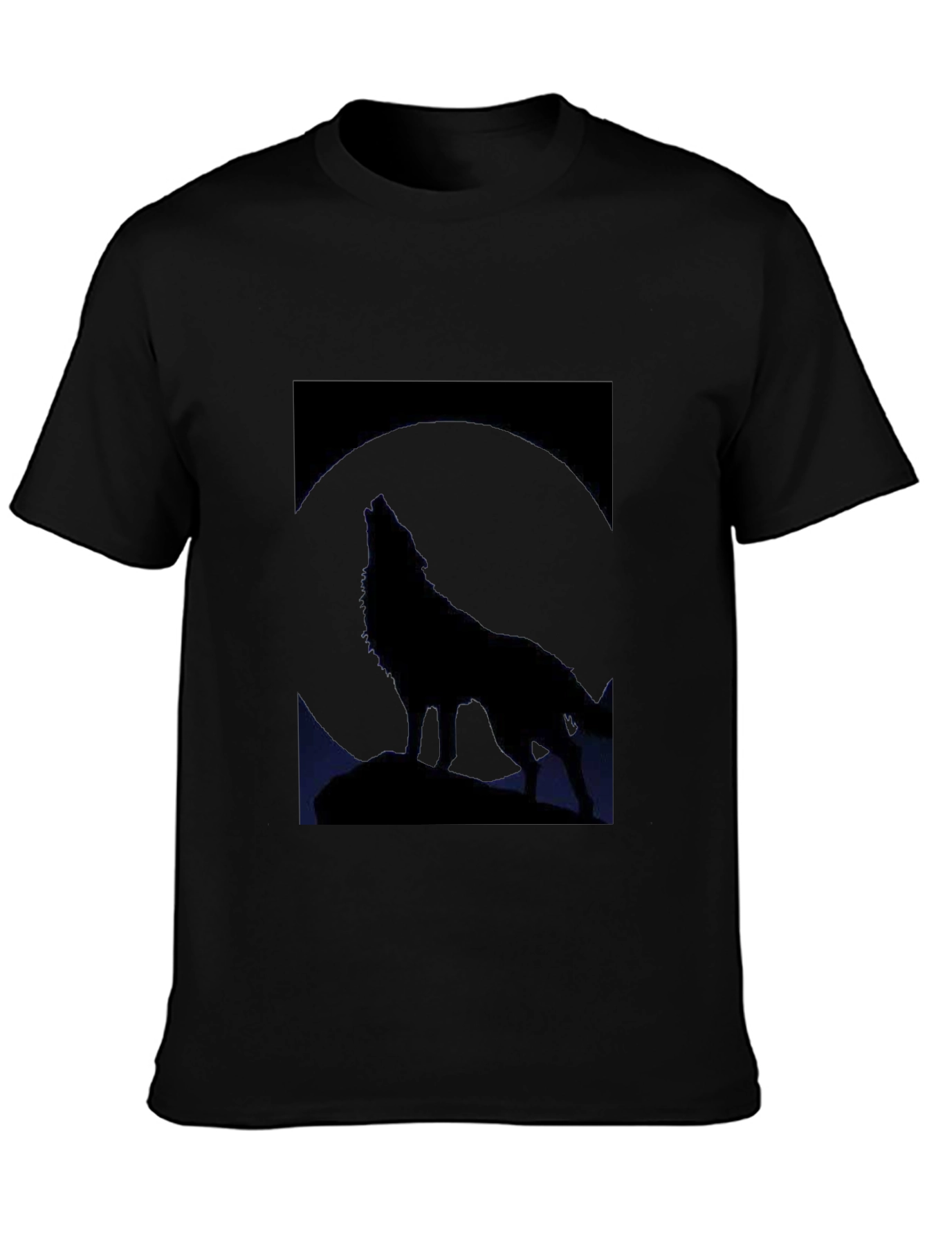 Black Wolf Moon Graphic Tee - Black view 3