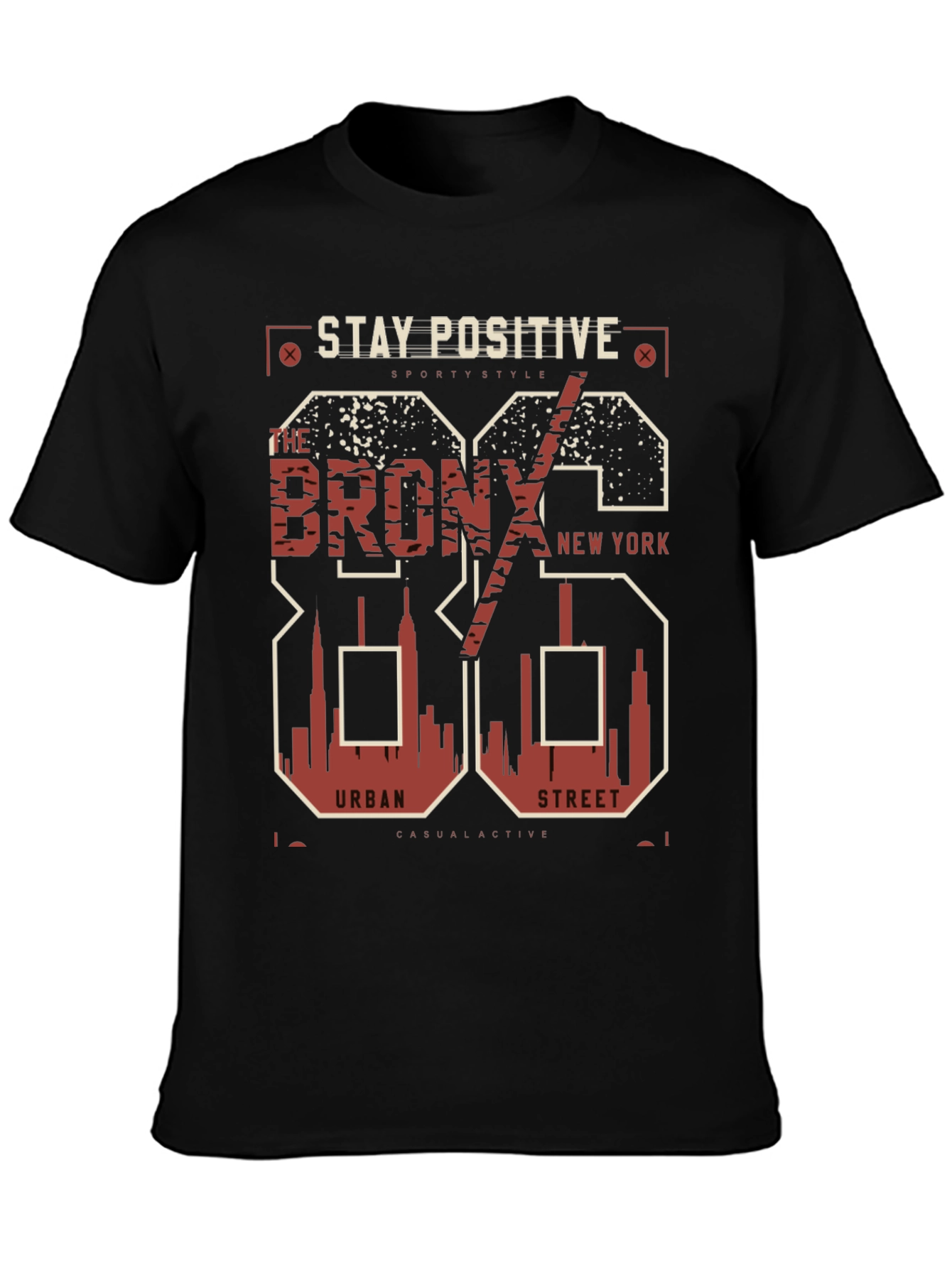 Black Stay Positive Bronx Graphic Tee view 3