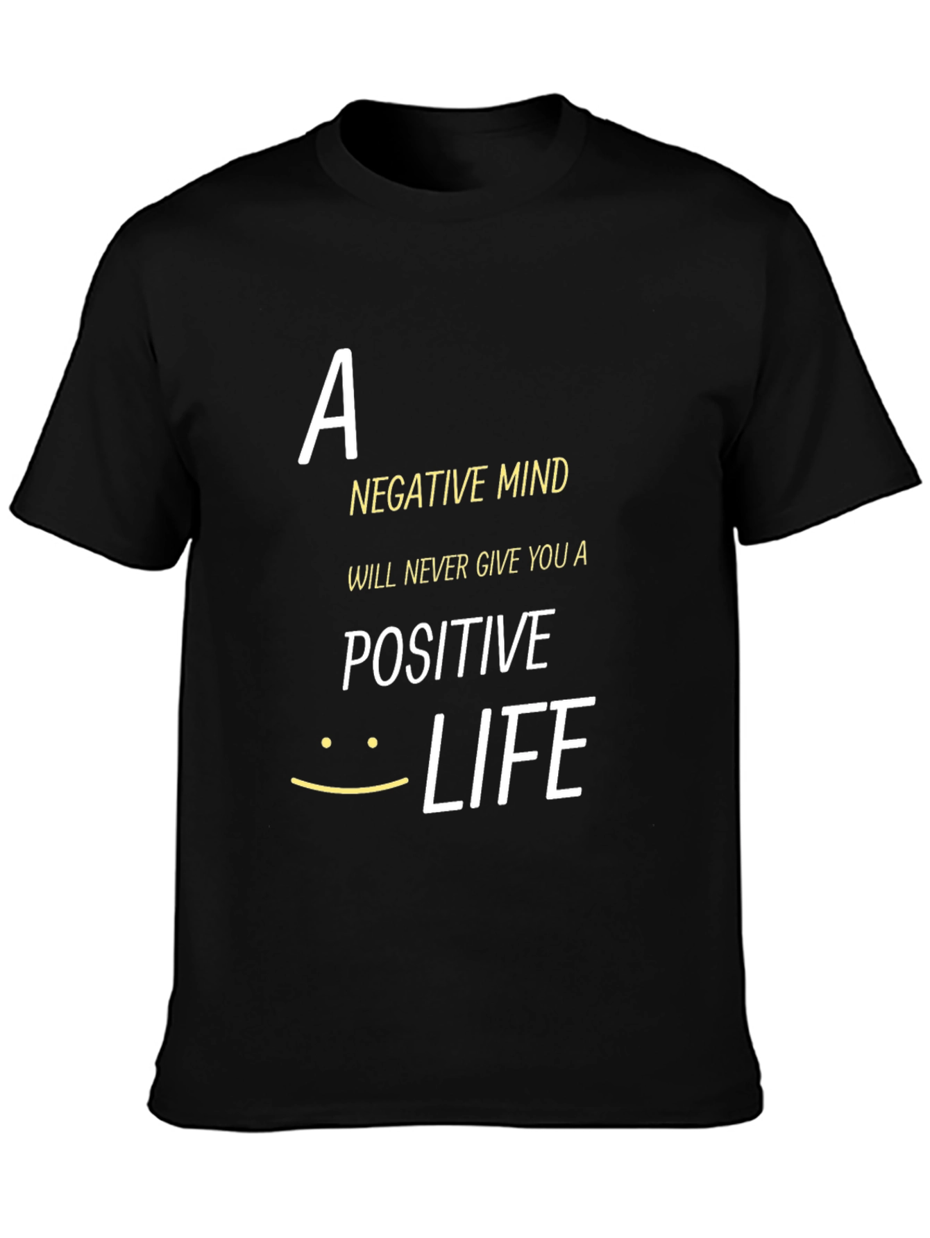 Black Inspirational Graphic Tee - Positive Life view 3