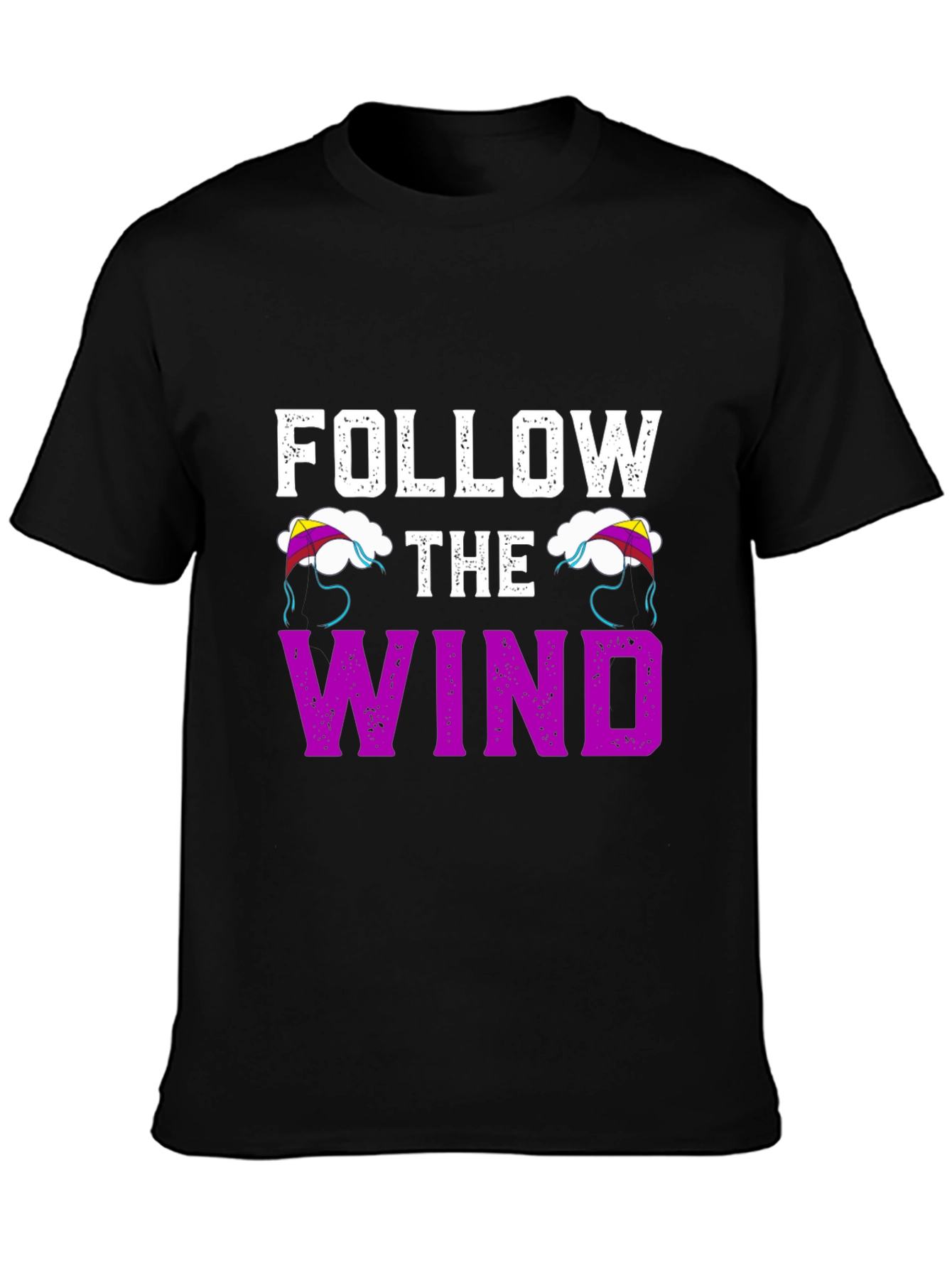 Black Follow the Wind Graphic T-Shirt - Black view 3