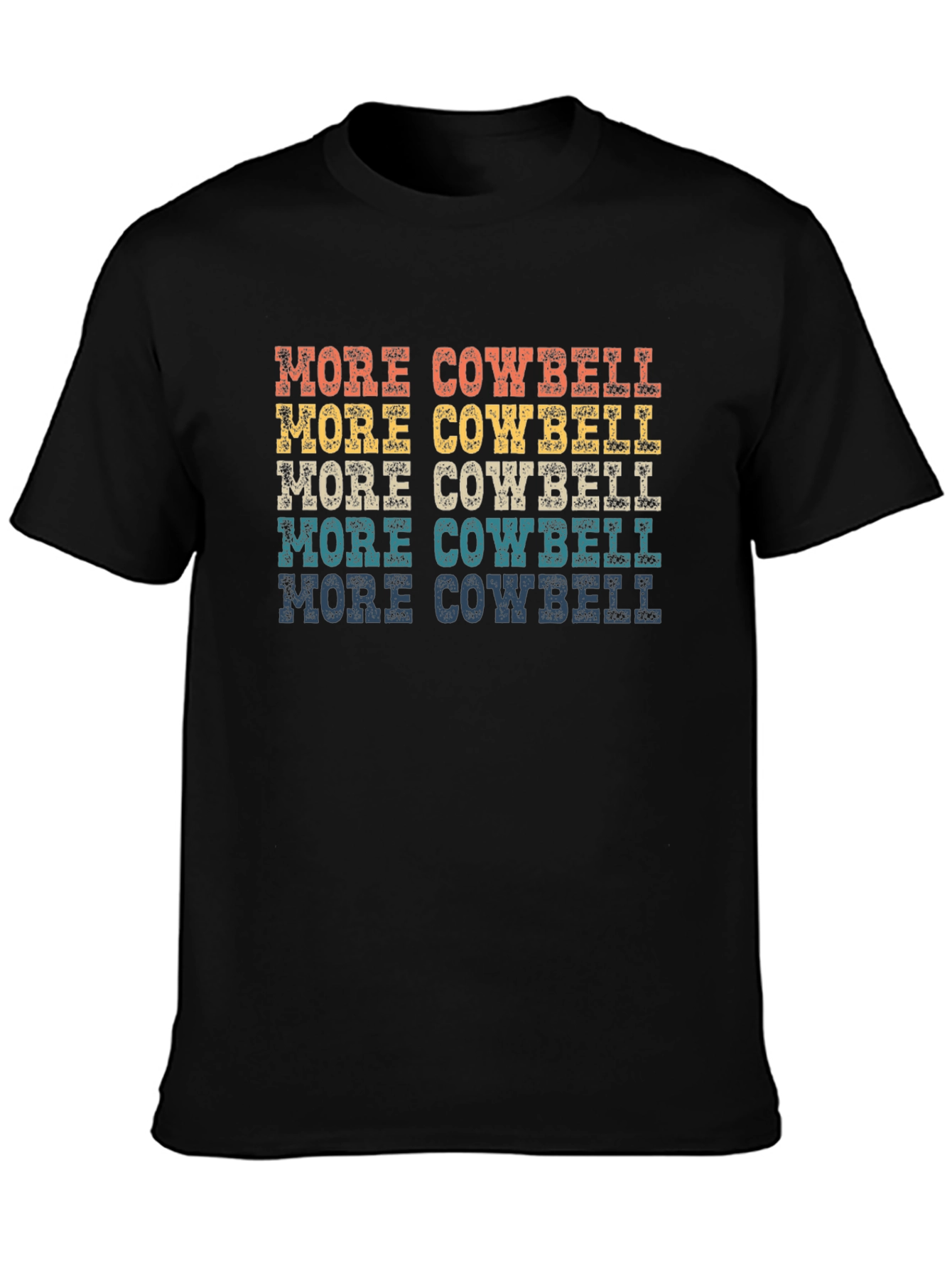 Black More Cowbell T-Shirt - Retro Design view 3
