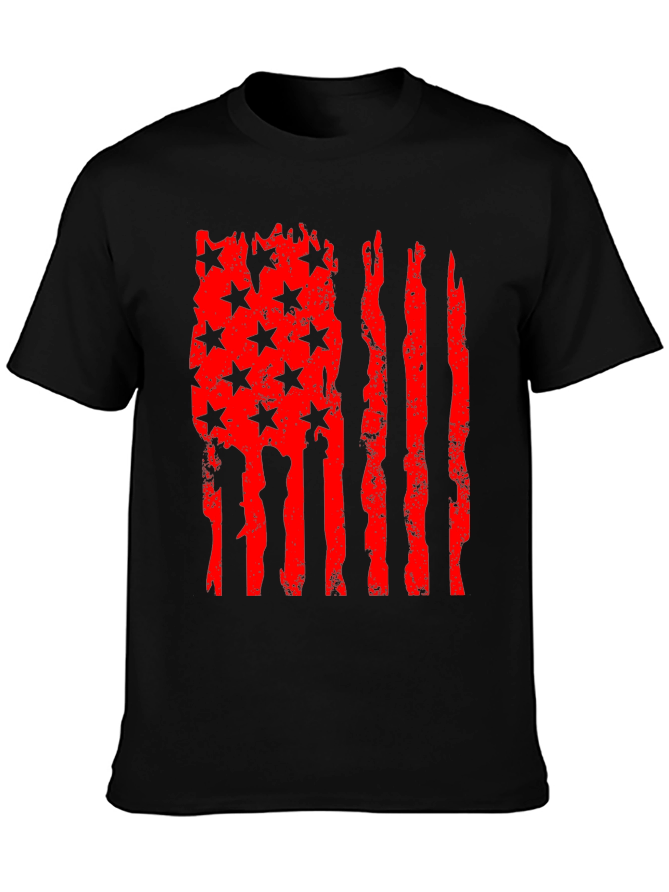 Black American Flag Distressed Graphic Tee view 3