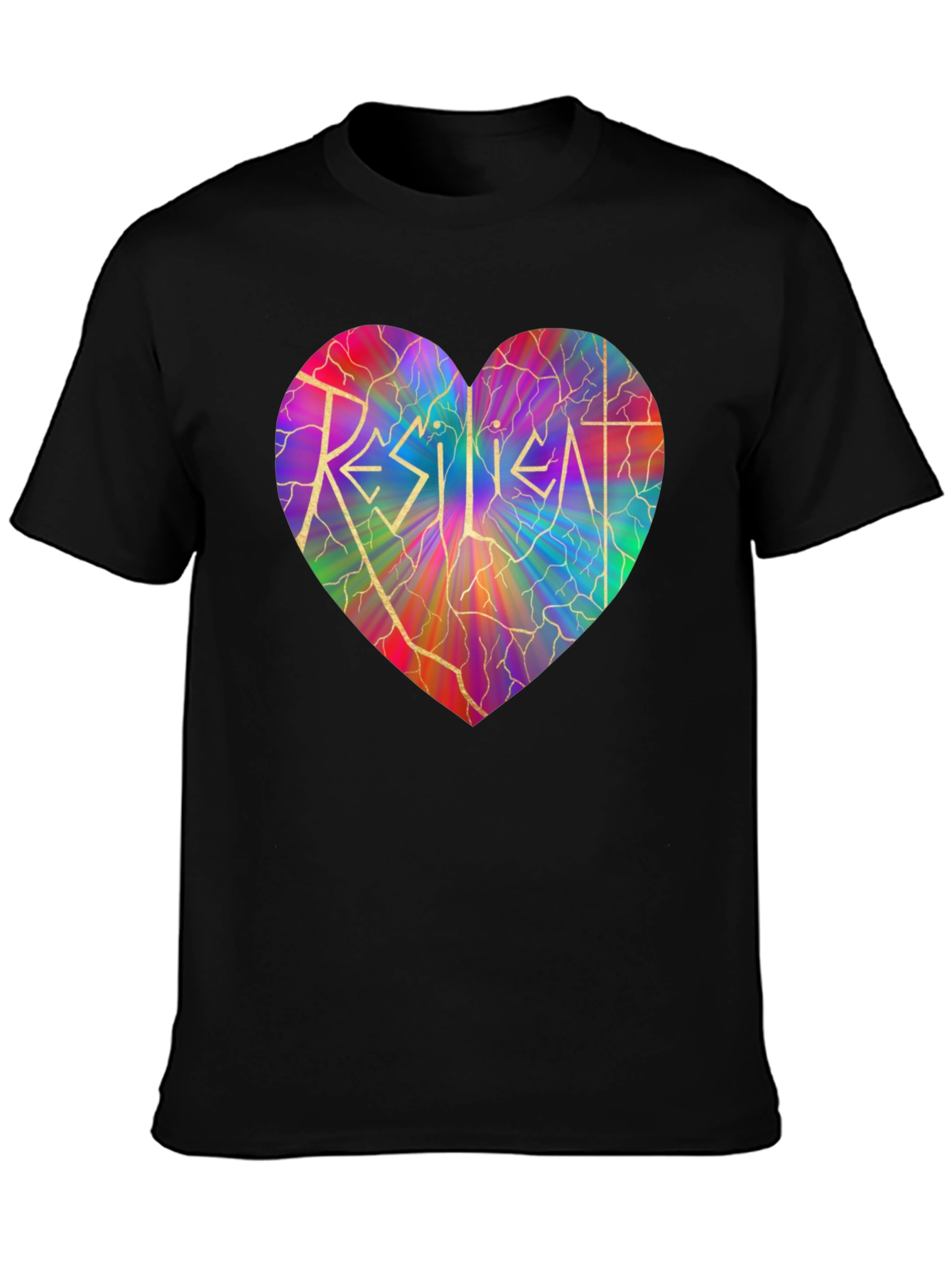 Black Resilient Heart Graphic T-Shirt - Stylish & Meaningful view 3