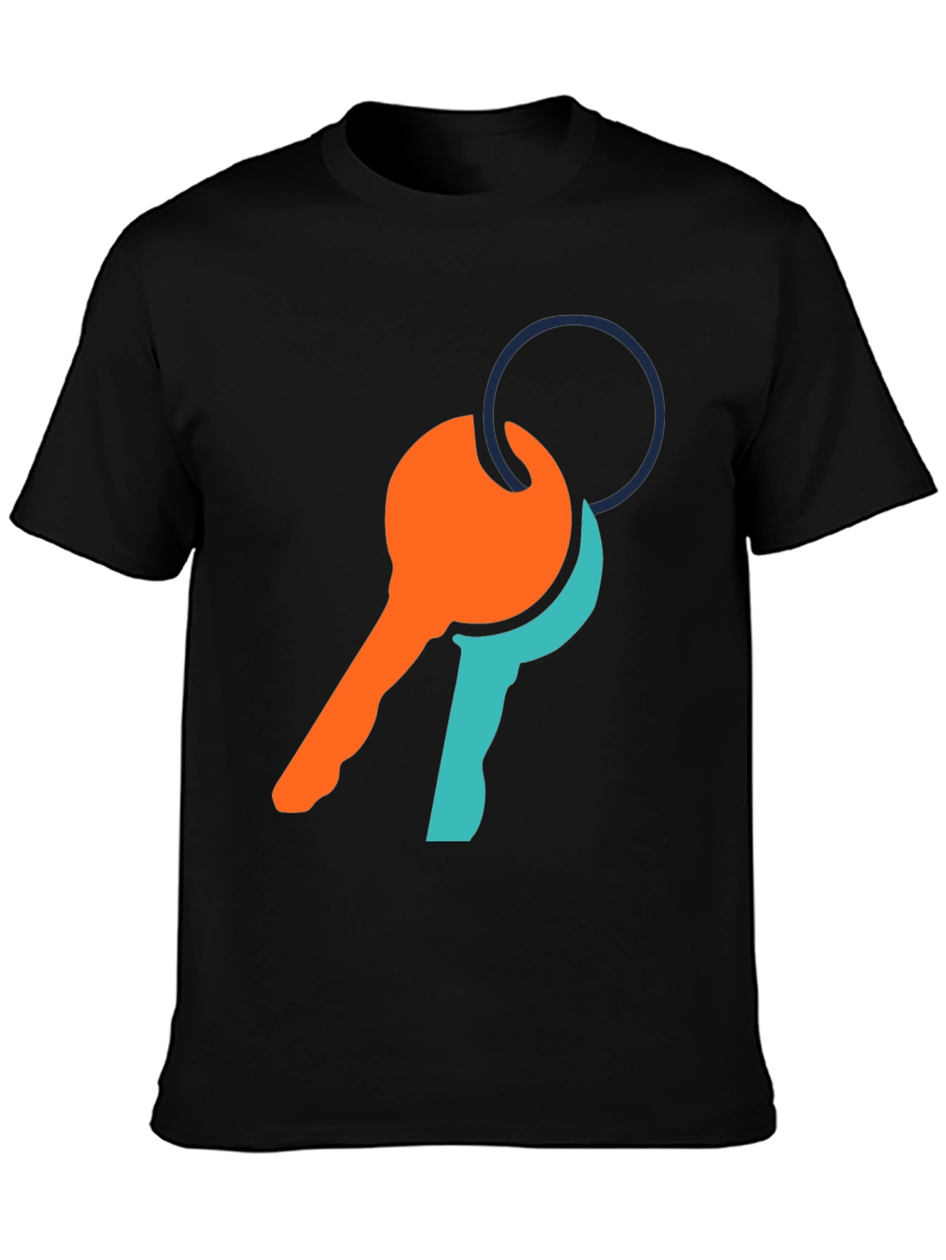 Black Modern Key Graphic Tee - Casual Comfort view 3