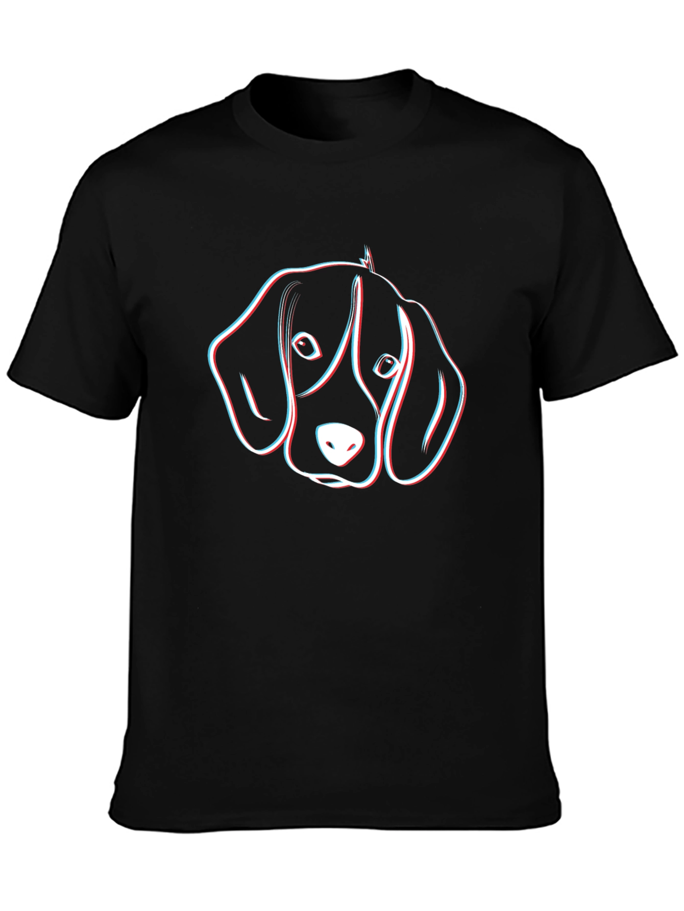 Black Dog Head Graphic Black T-Shirt view 3