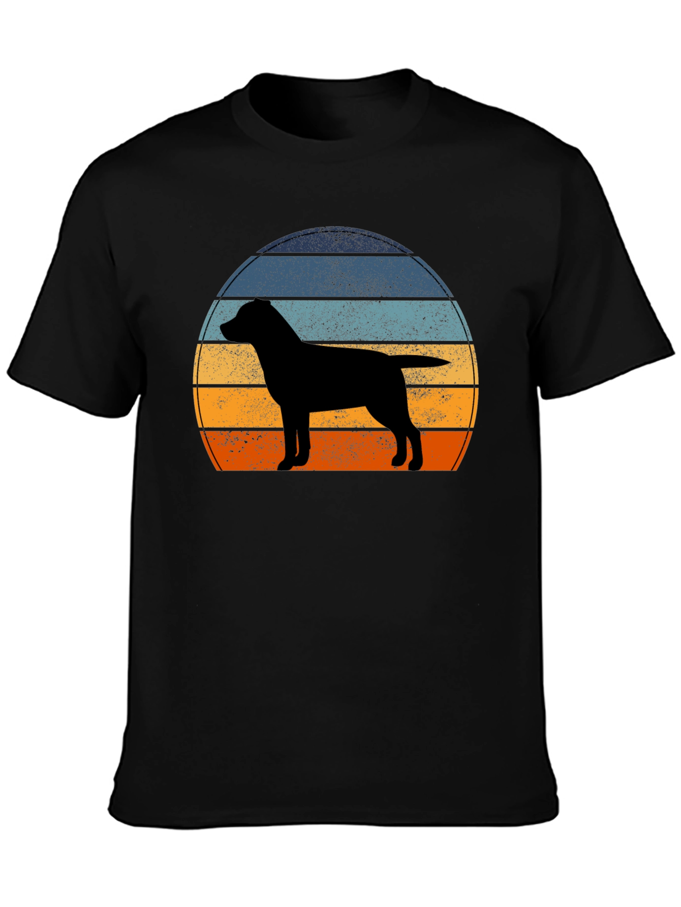 Black Retro Dog Silhouette T-Shirt view 3