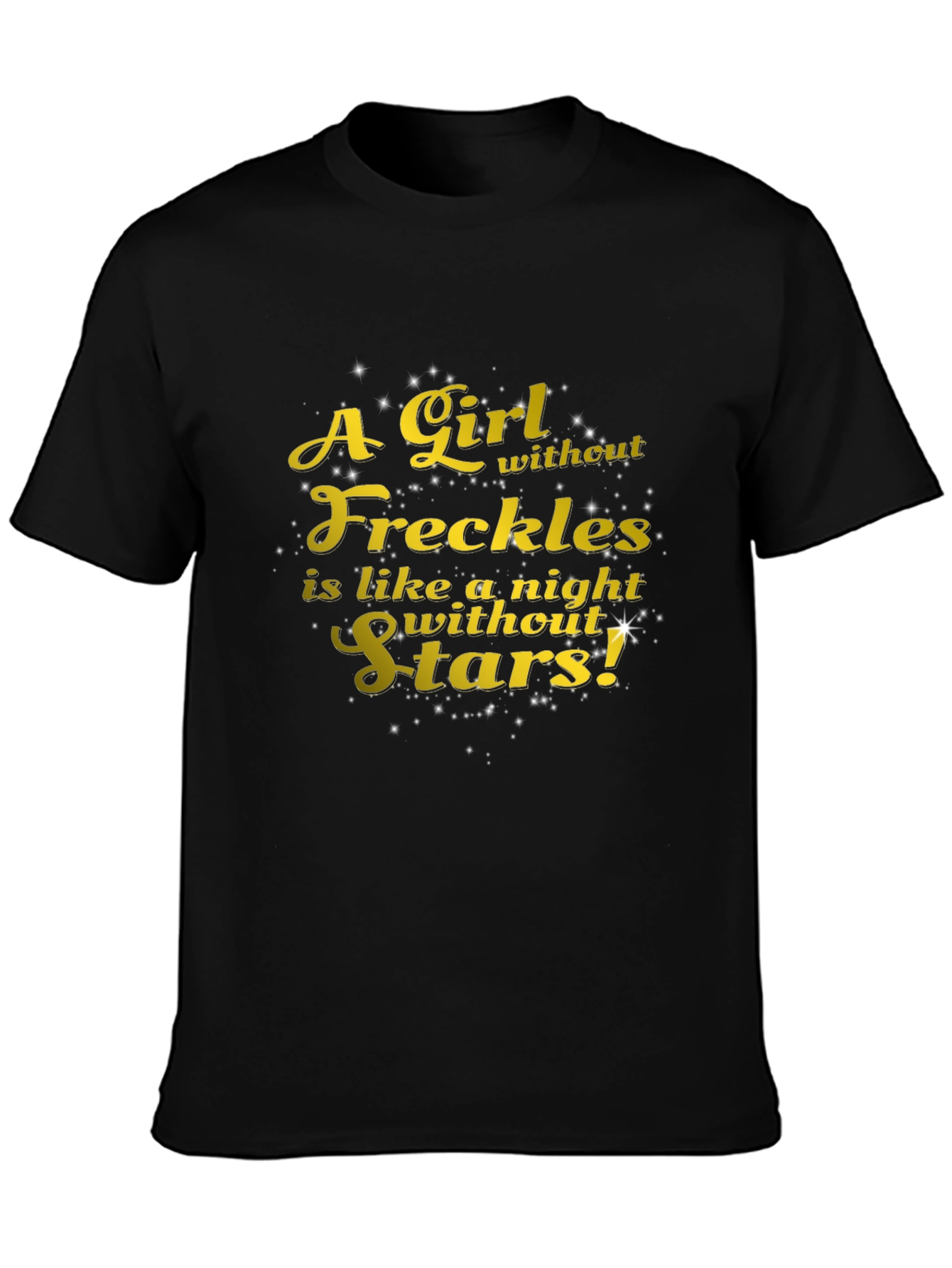 Black Freckles & Stars Graphic Tee - Soft Black T-Shirt view 3