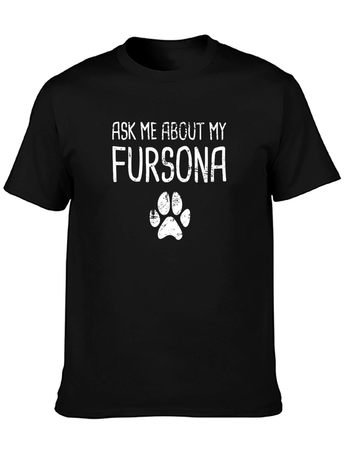 Black Ask Me About My Fursona T-Shirt view 3