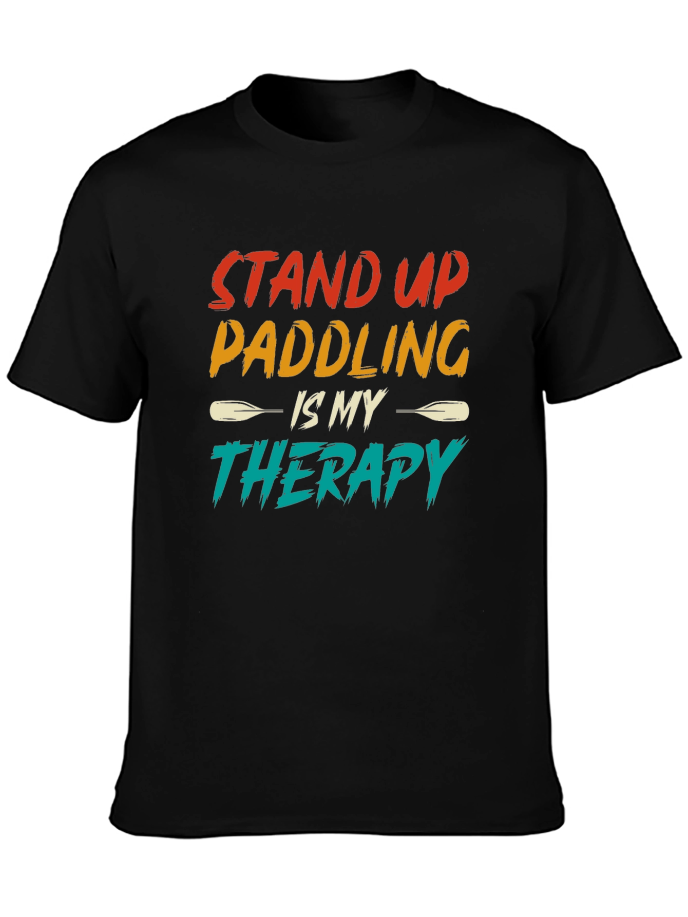 Black Stand Up Paddling Therapy Tee view 3