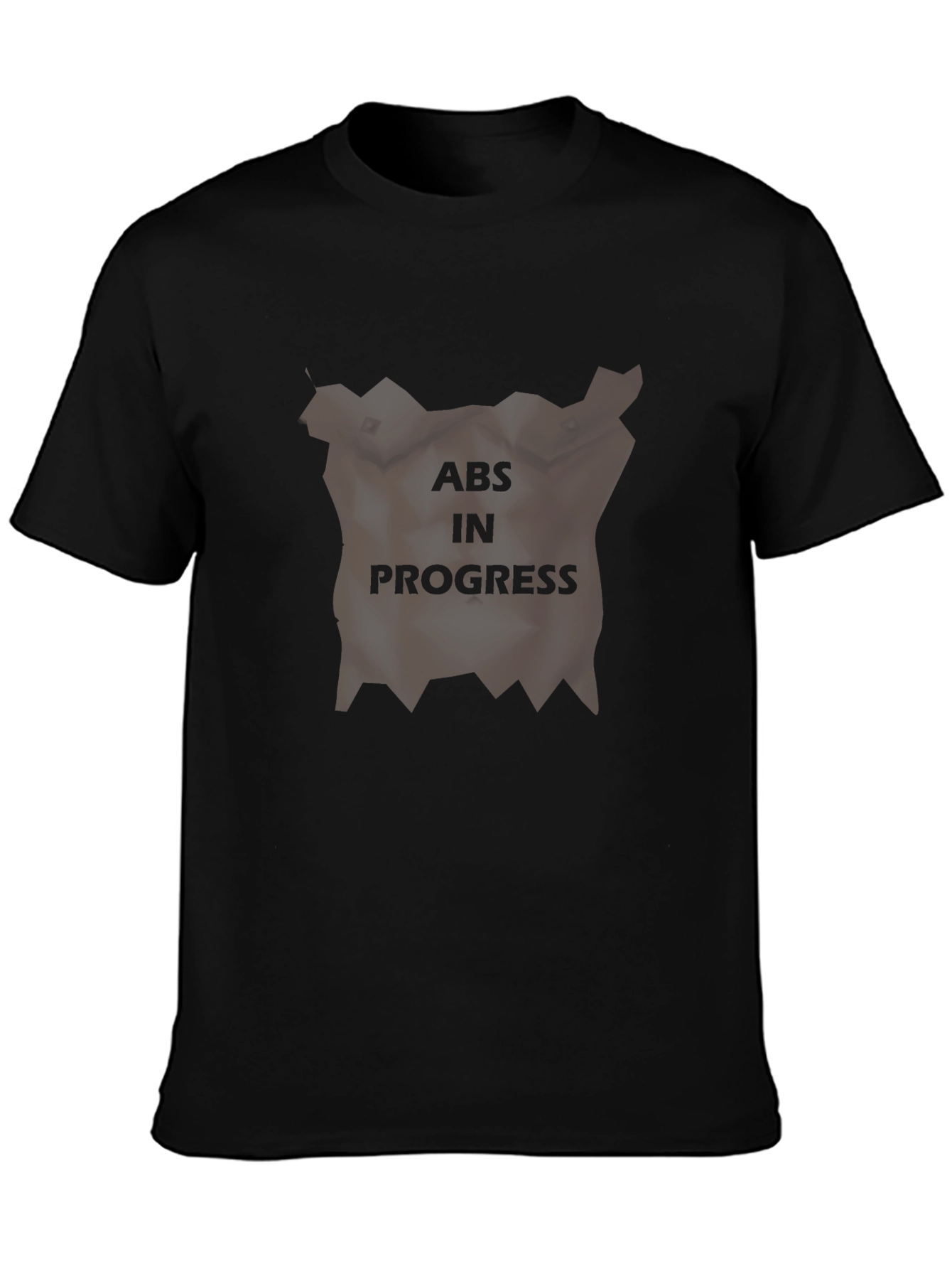 Black Abs In Progress Men's Black Graphic Tee view 3