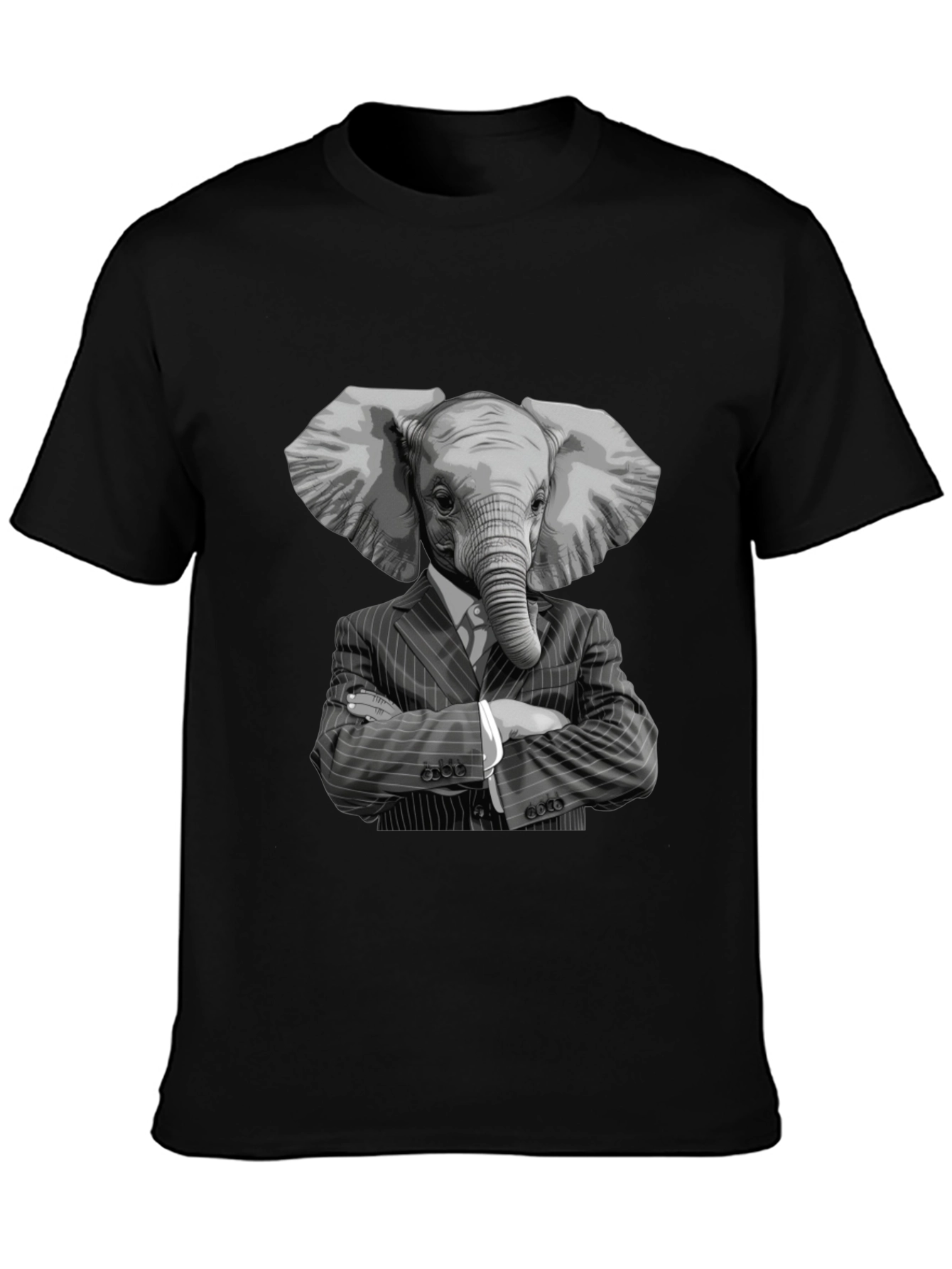 Black Elephant Suit T-Shirt - Unique Graphic Tee view 3