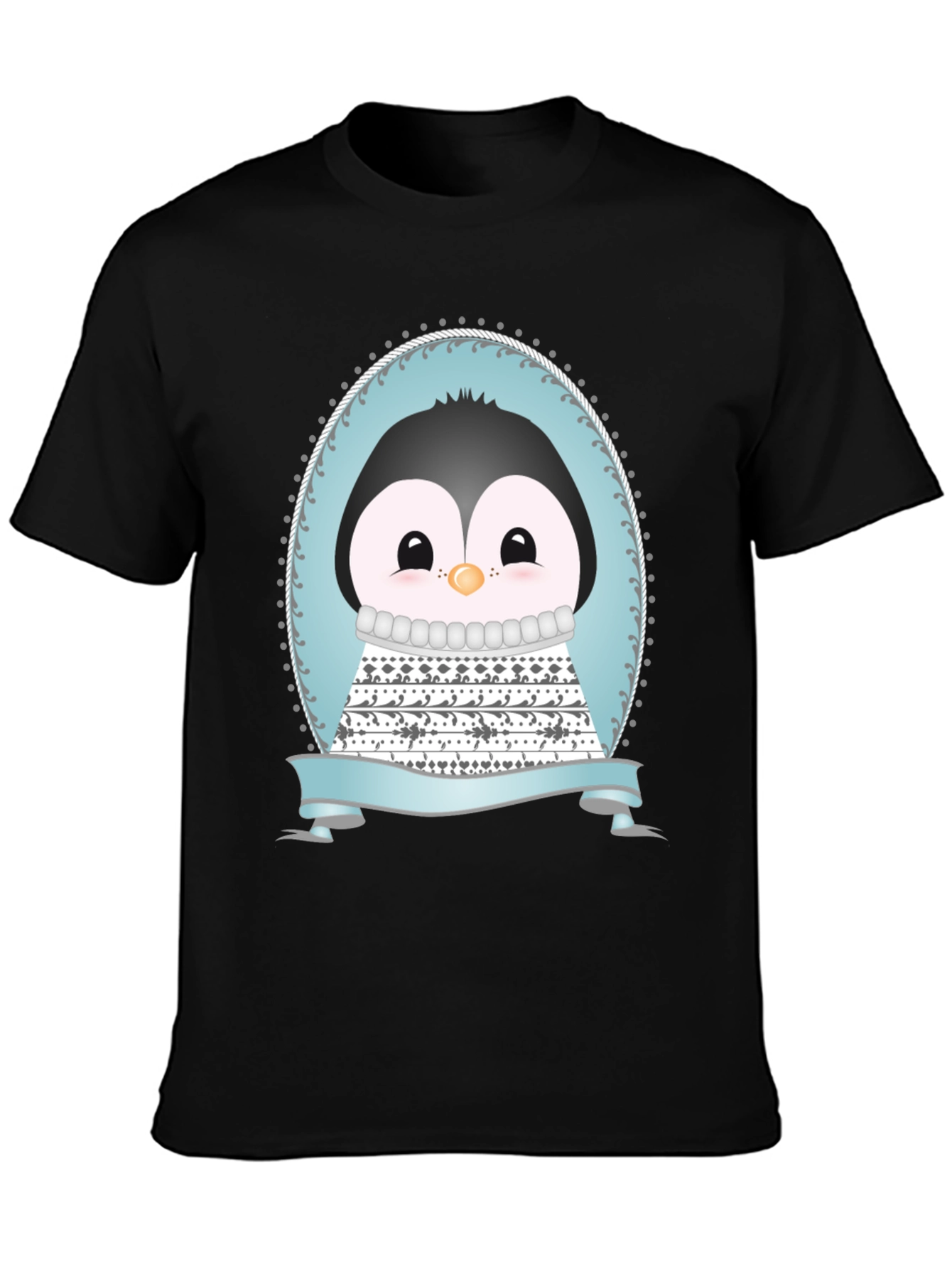 Black Penguin Graphic Tee - Cute Cartoon Design view 3