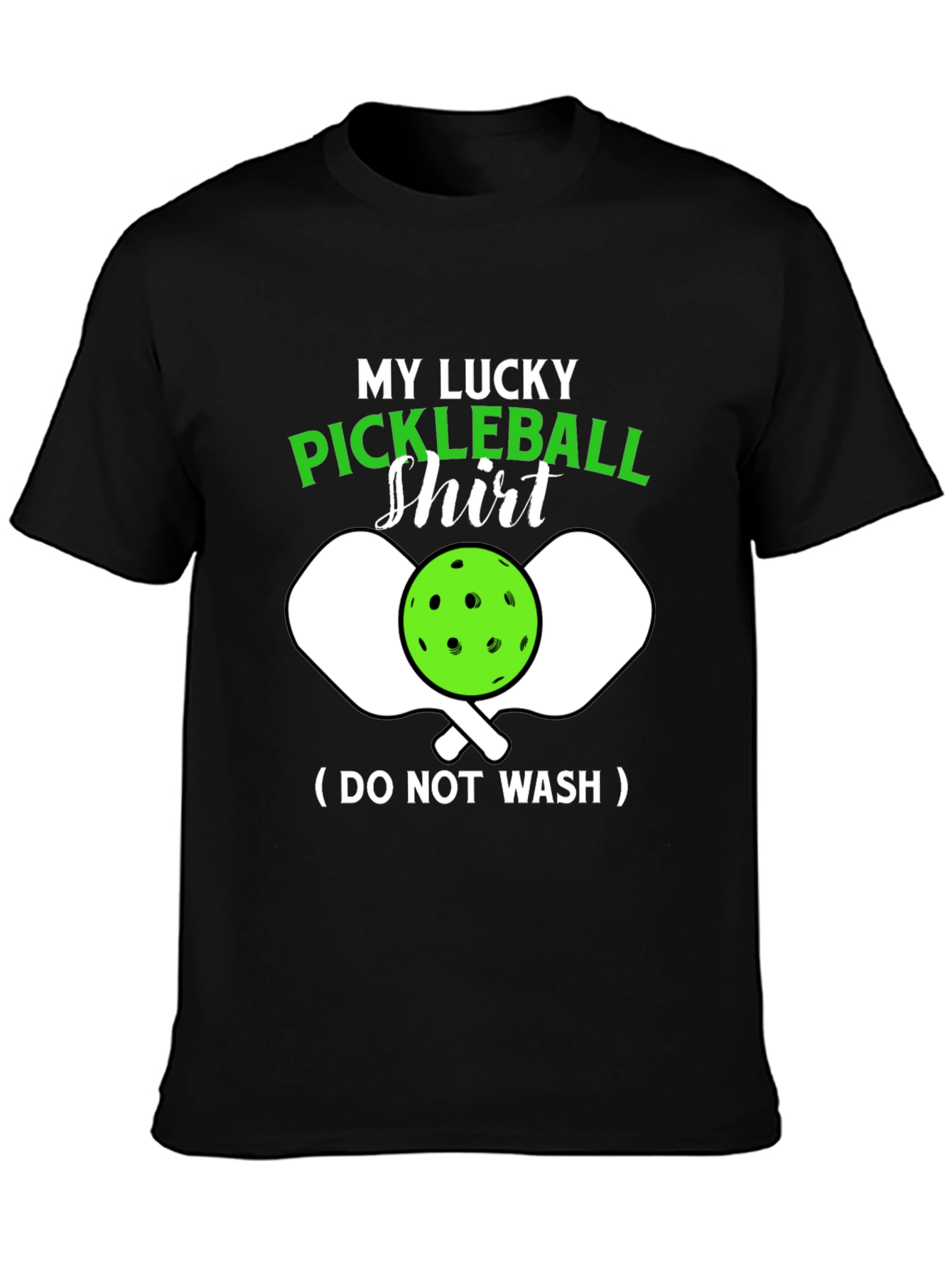 Black My Lucky Pickleball Shirt - Funny Novelty Tee view 3