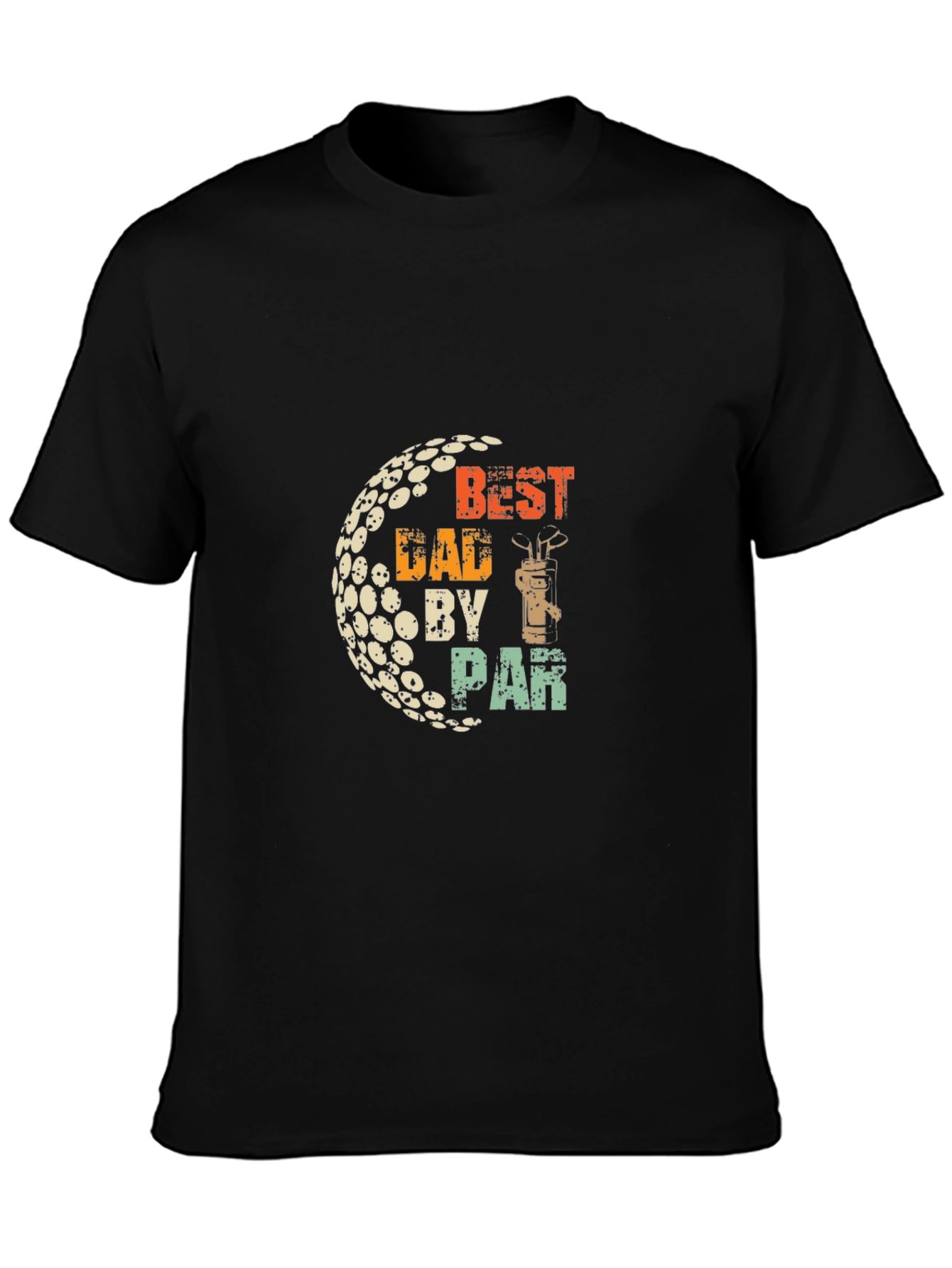 Black Best Dad By Par Golf T-Shirt view 3