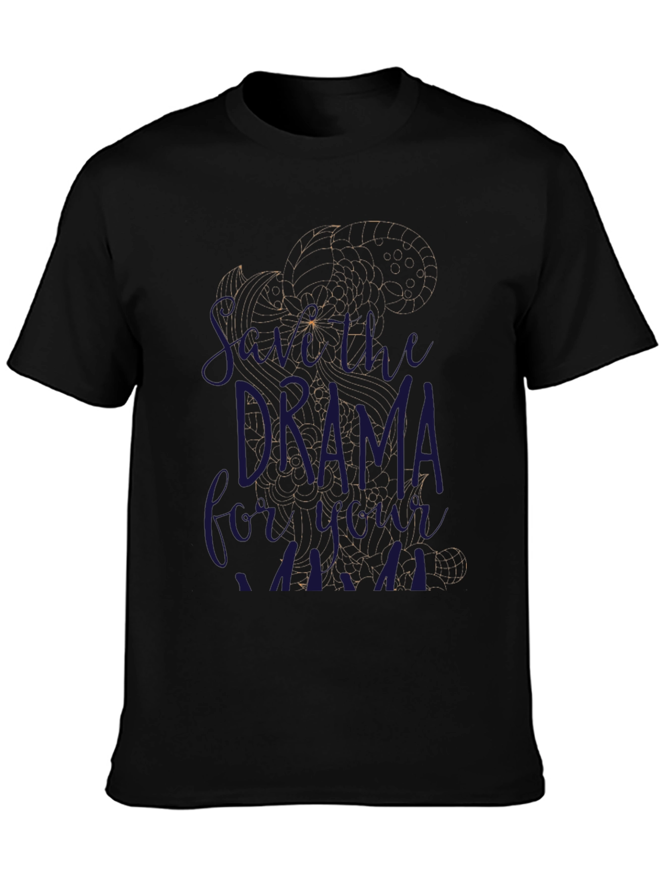 Black Drama Queen T-Shirt, Black, Unisex view 3