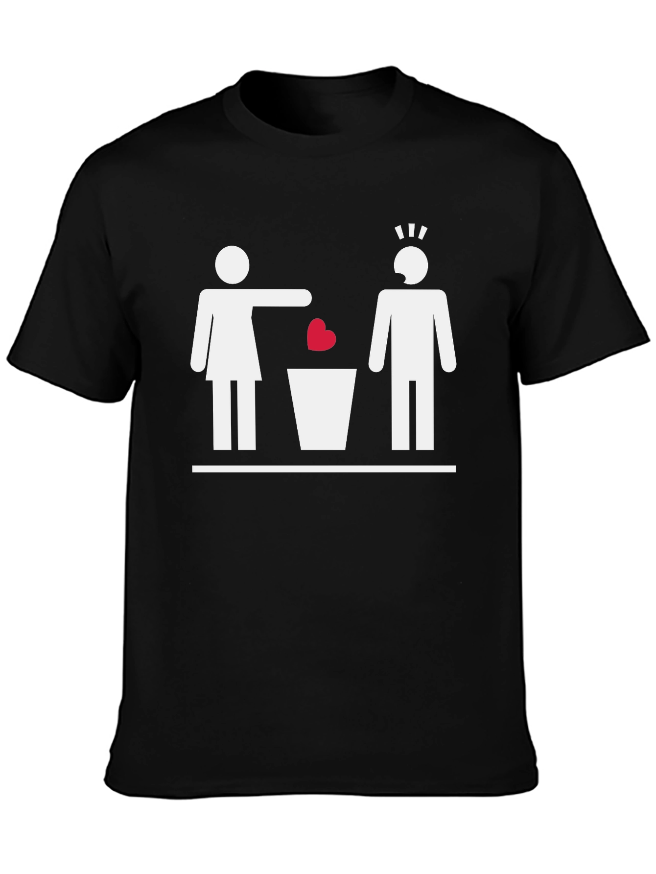 Black Heartbreak Humor T-Shirt - Rejection Graphic Tee view 3