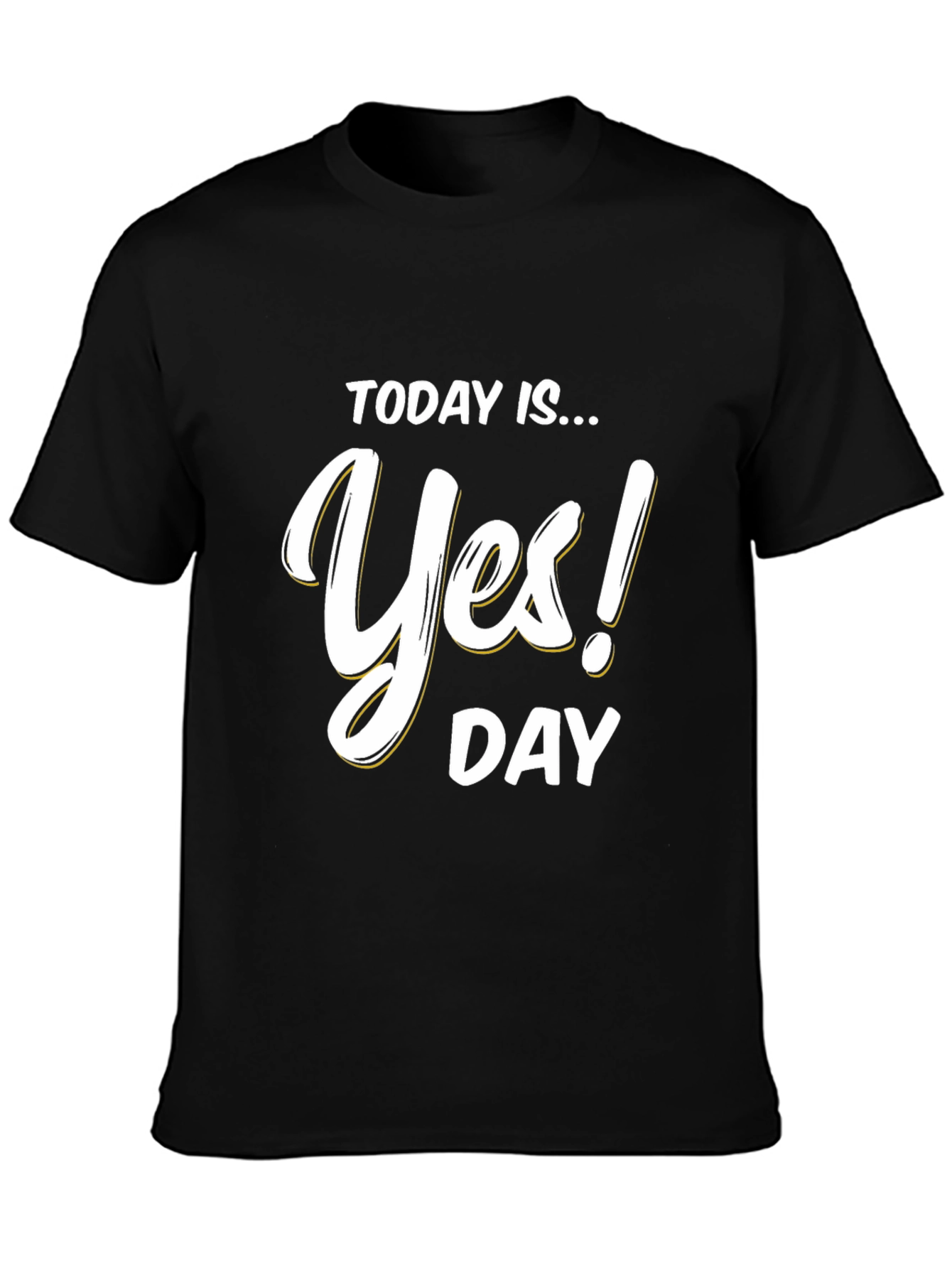 Black Yes! Day T-Shirt - Black Cotton Blend Tee view 3
