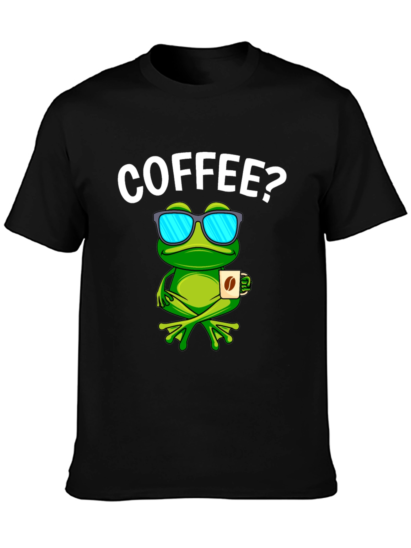 Black Coffee Frog T-Shirt - Funny Animal Graphic Tee view 3