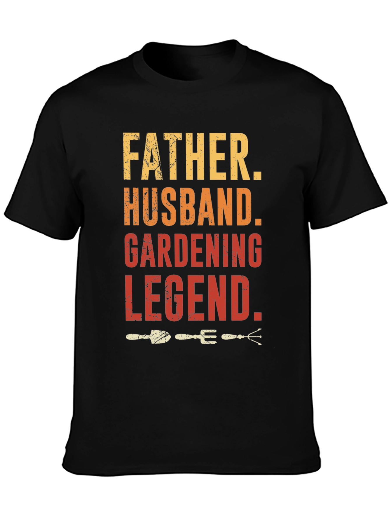 Black Father Husband Gardening Legend Graphic T-Shirt view 3