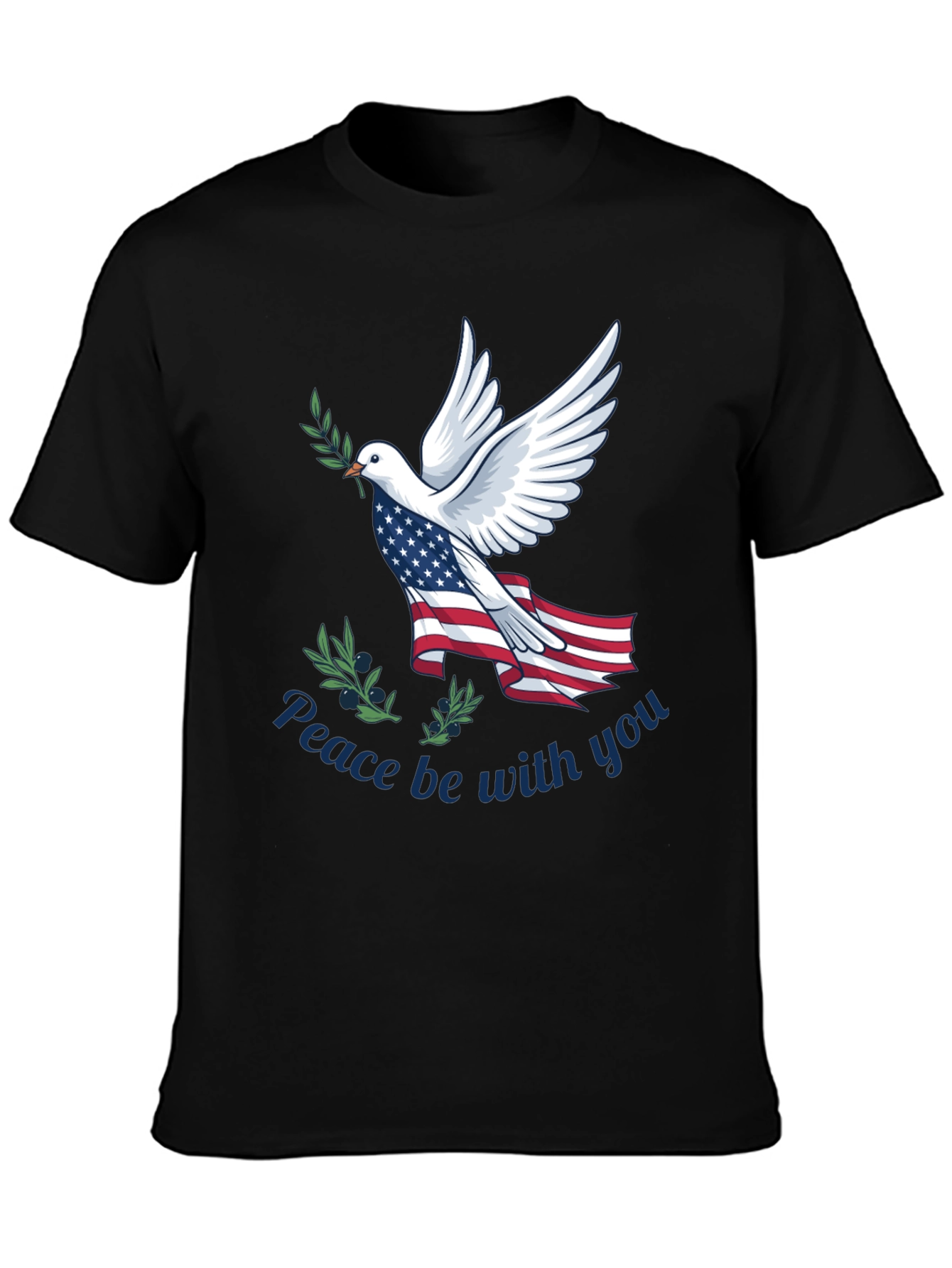 Black Peace Dove Patriotic T-Shirt view 3