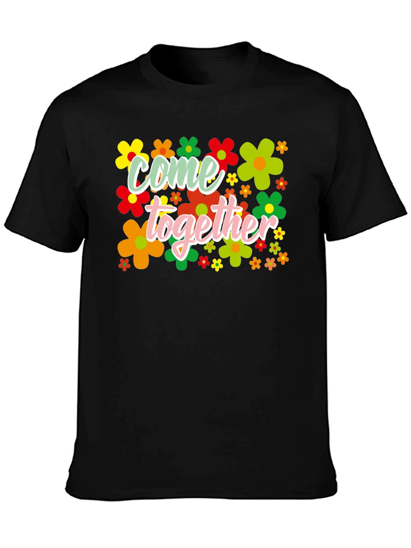 Black Come Together Flower T-Shirt view 3
