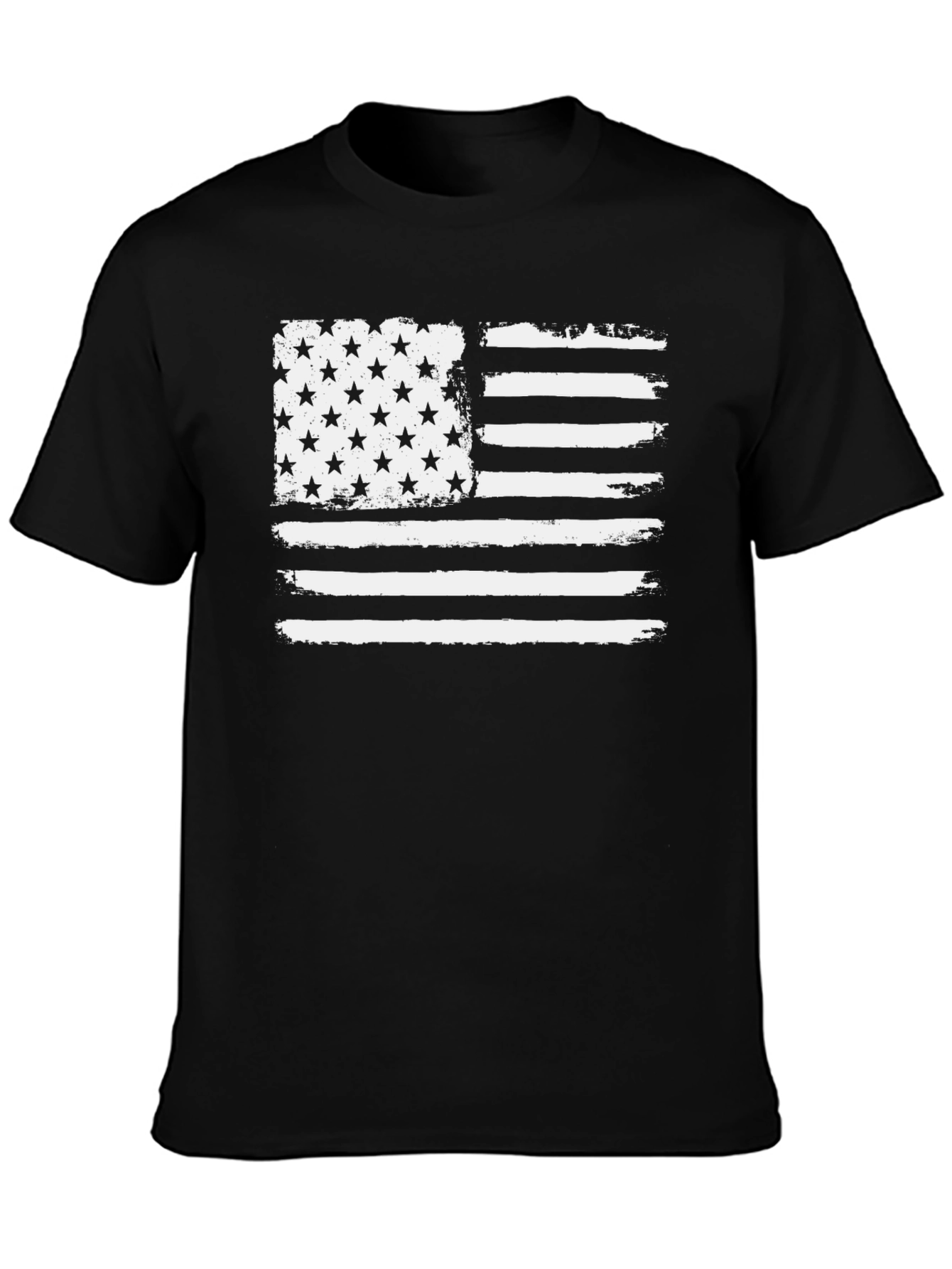 Black Distressed American Flag Graphic Tee view 3