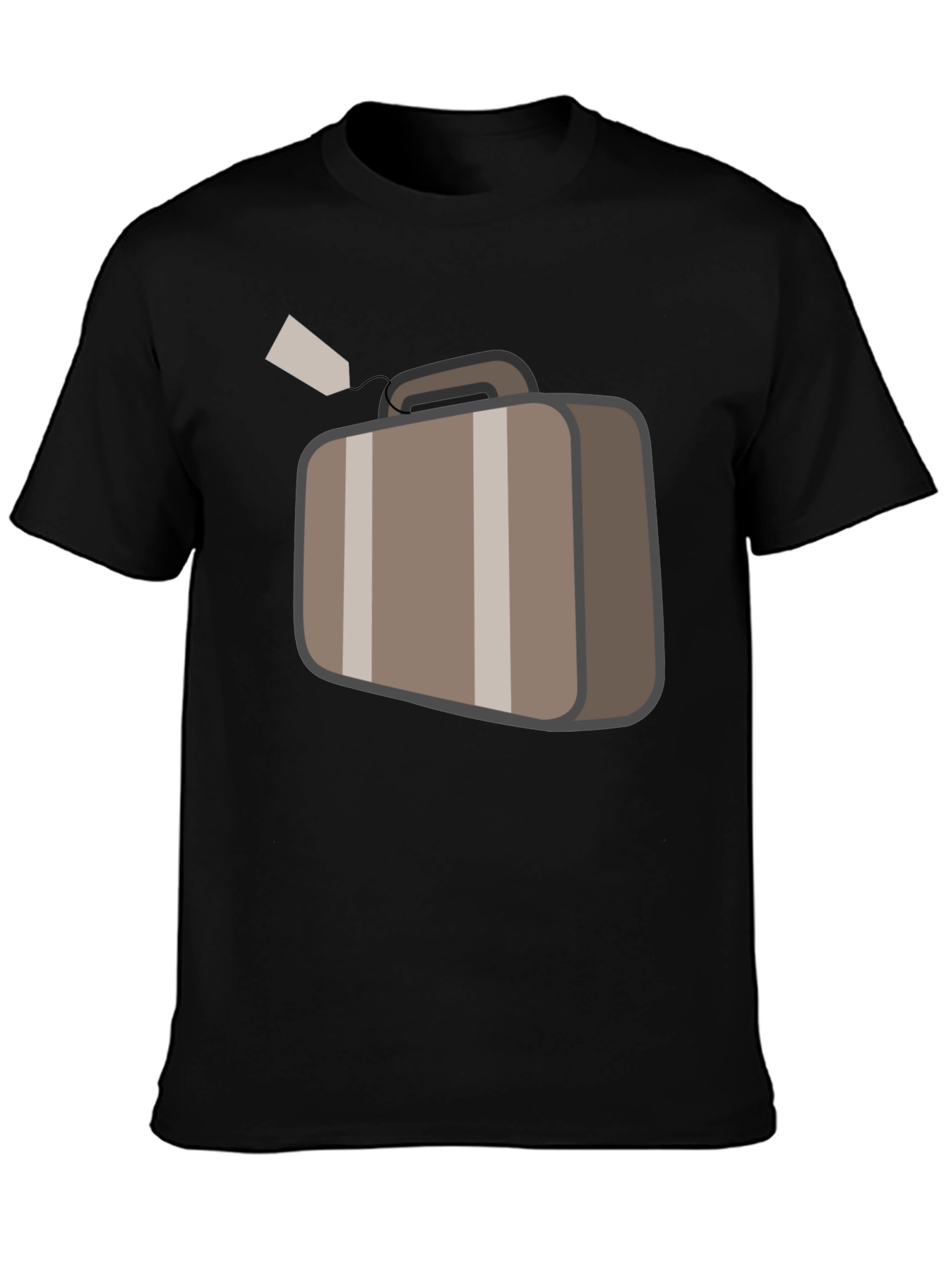 Black Suitcase Graphic Black T-Shirt Travel Ready view 3