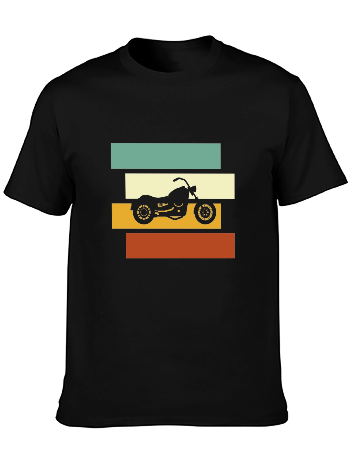 Black Retro Motorcycle Graphic Tee view 3