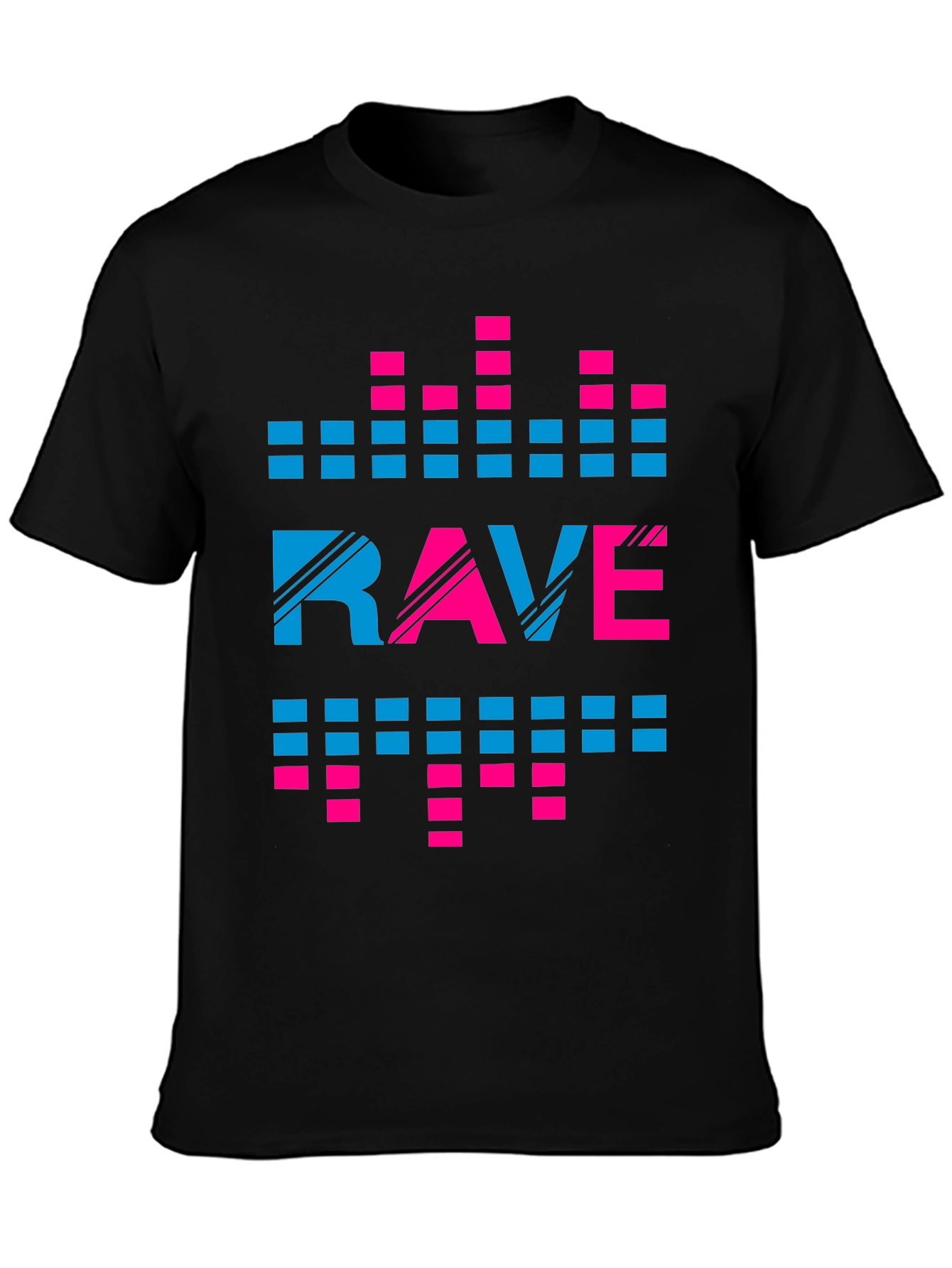 Black Rave Graphic Print Crew Neck T-Shirt view 3