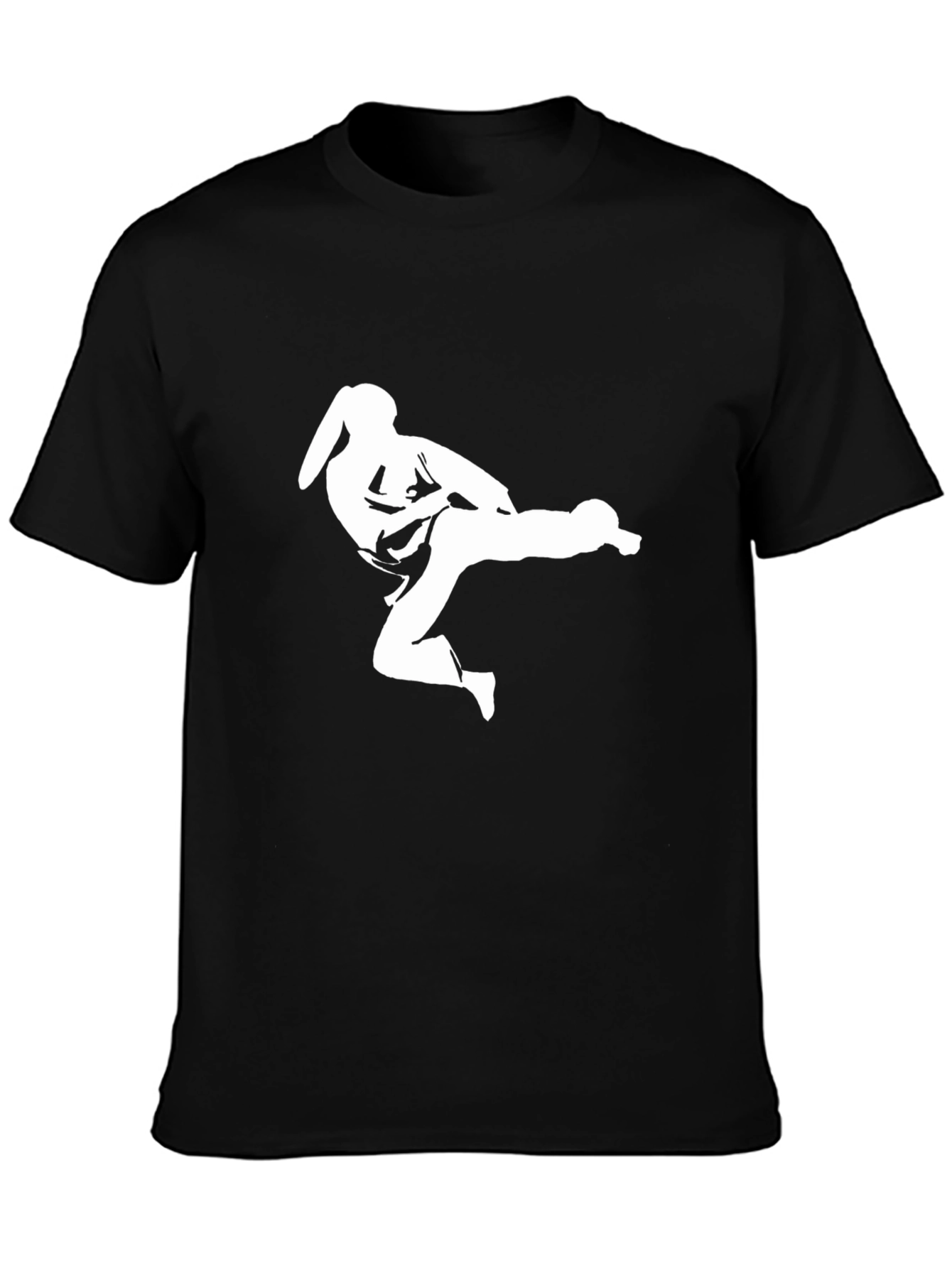 Black Karate Kick T-Shirt - Black Graphic Tee view 3