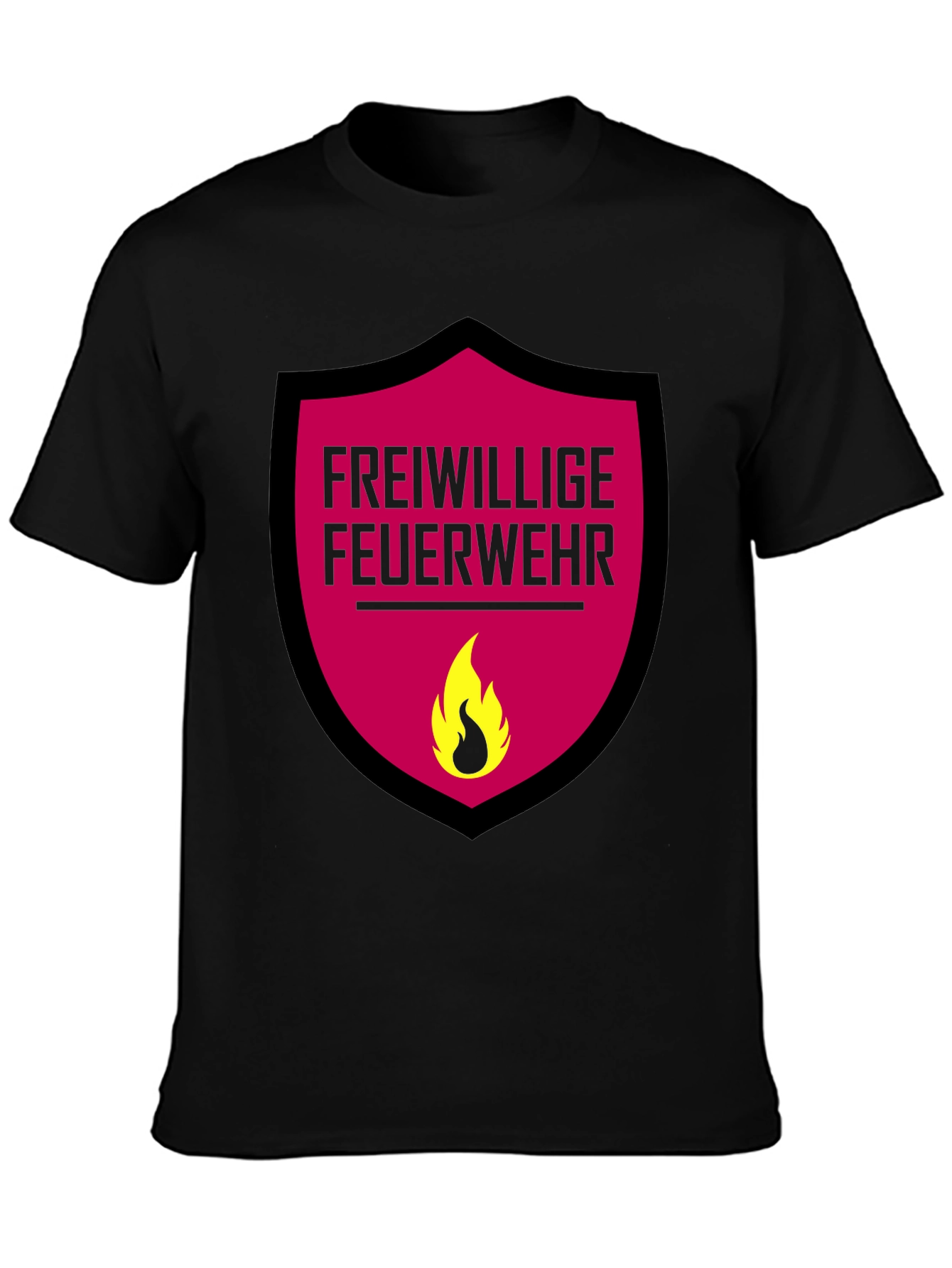 Black Freiwillige Feuerwehr T-Shirt - Volunteer Firefighter Graphic Tee view 3