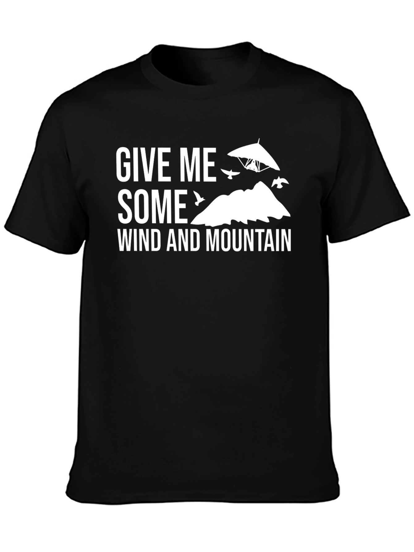 Black Give Me Some Wind and Mountain T-Shirt view 3