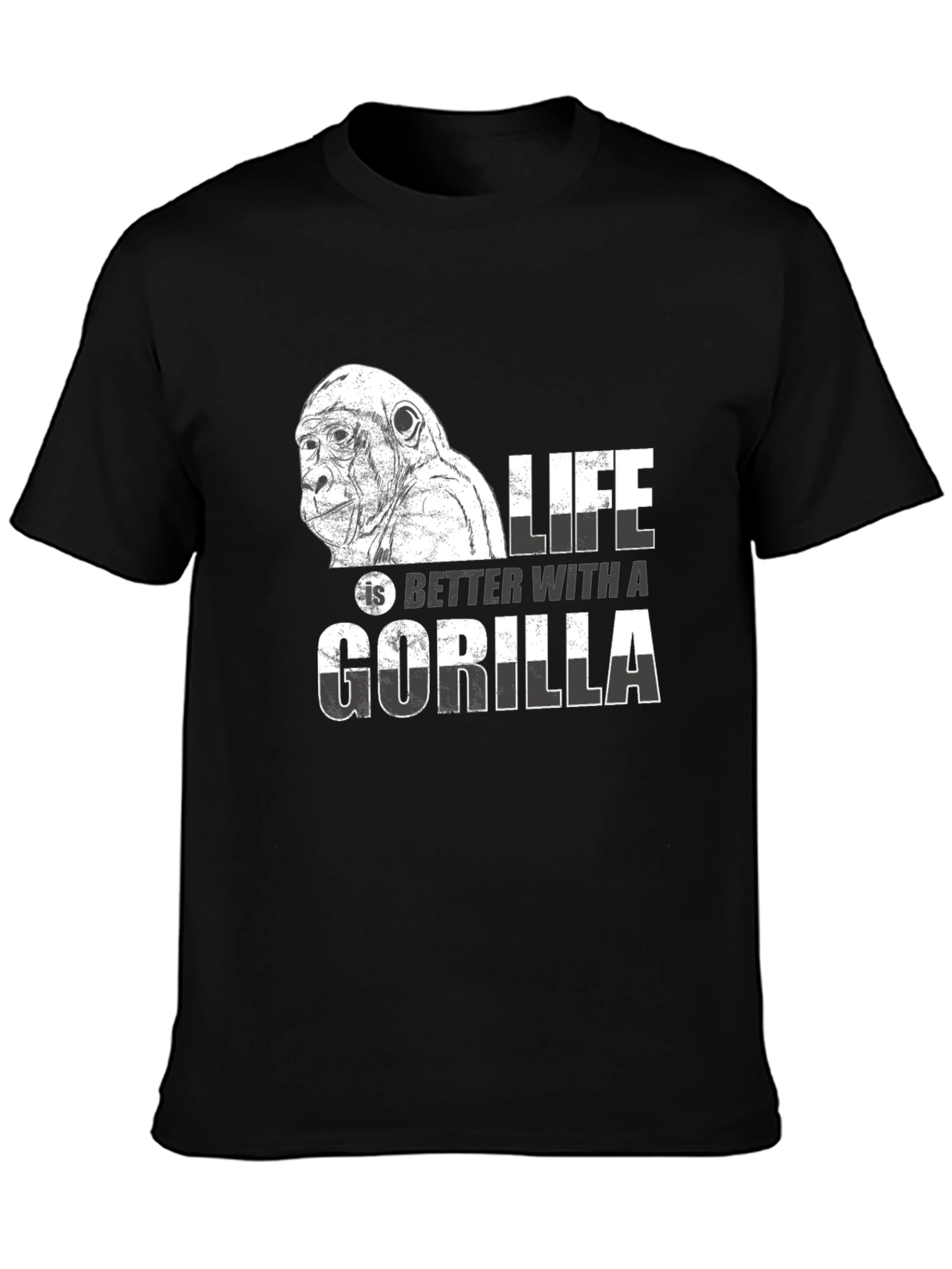 Black Life is Better with a Gorilla Graphic T-Shirt view 3