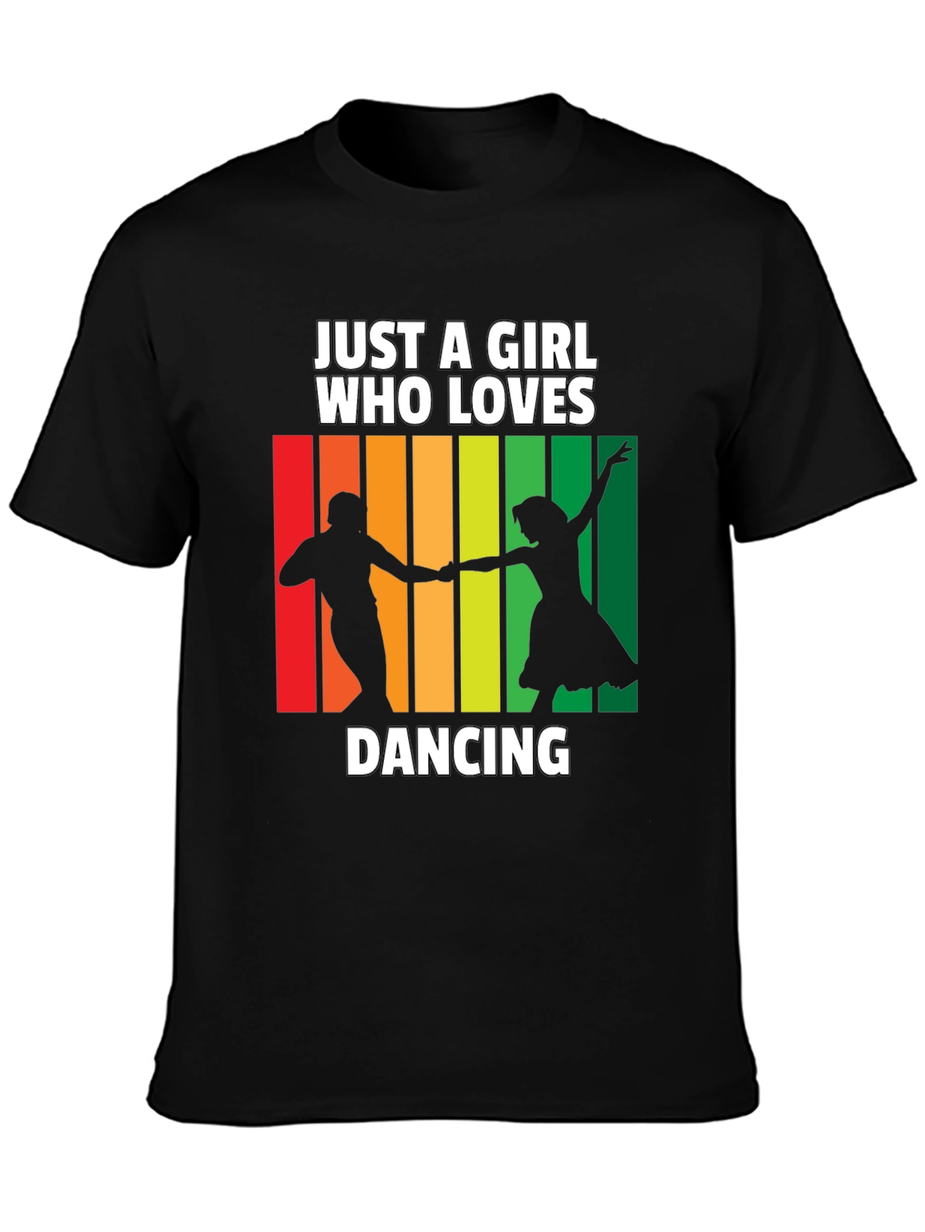 Black Dancing Lover T-Shirt: Just a Girl Who Loves Dancing Tee view 3