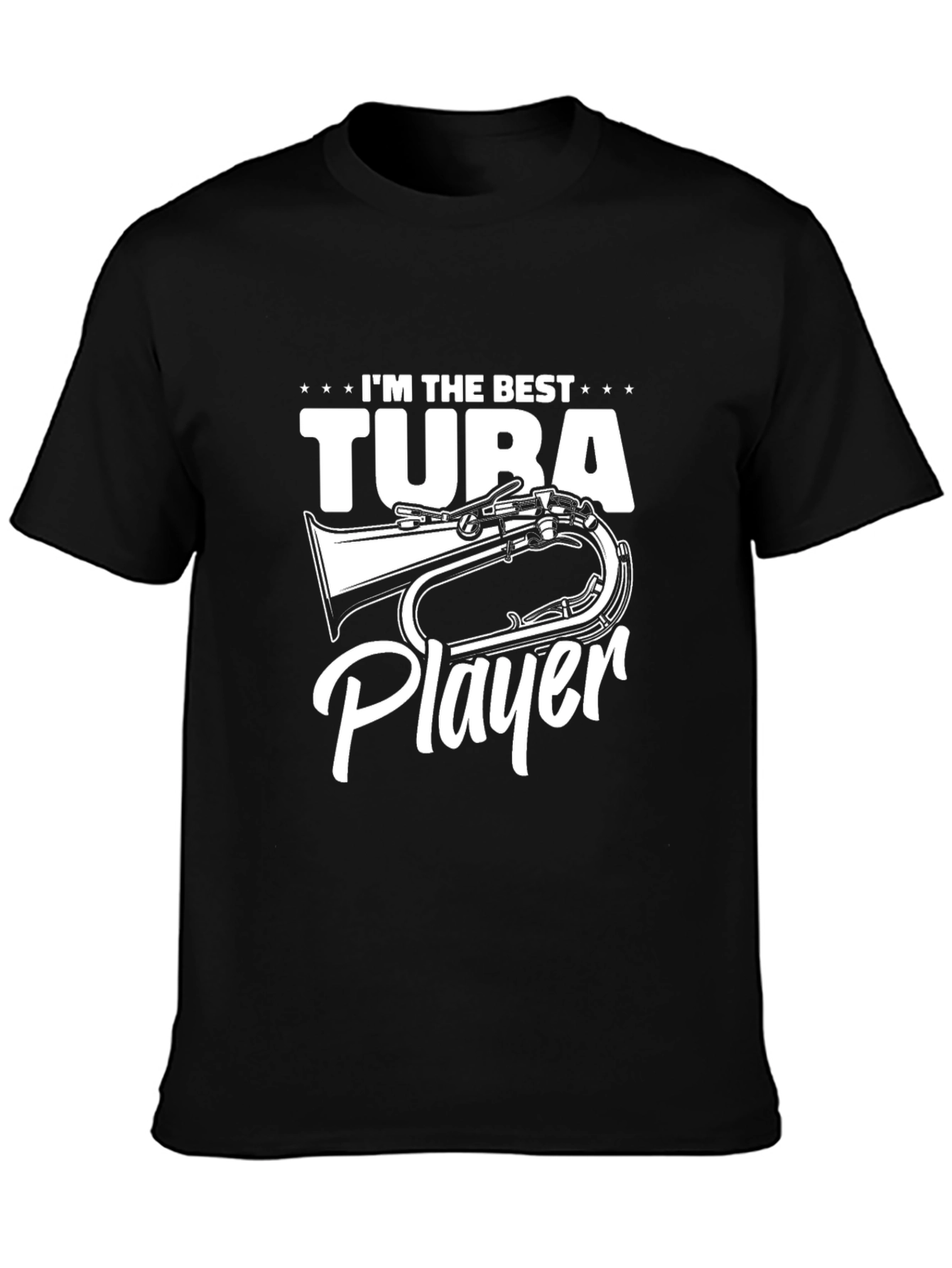 Black Best Tuba Player Graphic T-Shirt - Music Lover Gift view 3