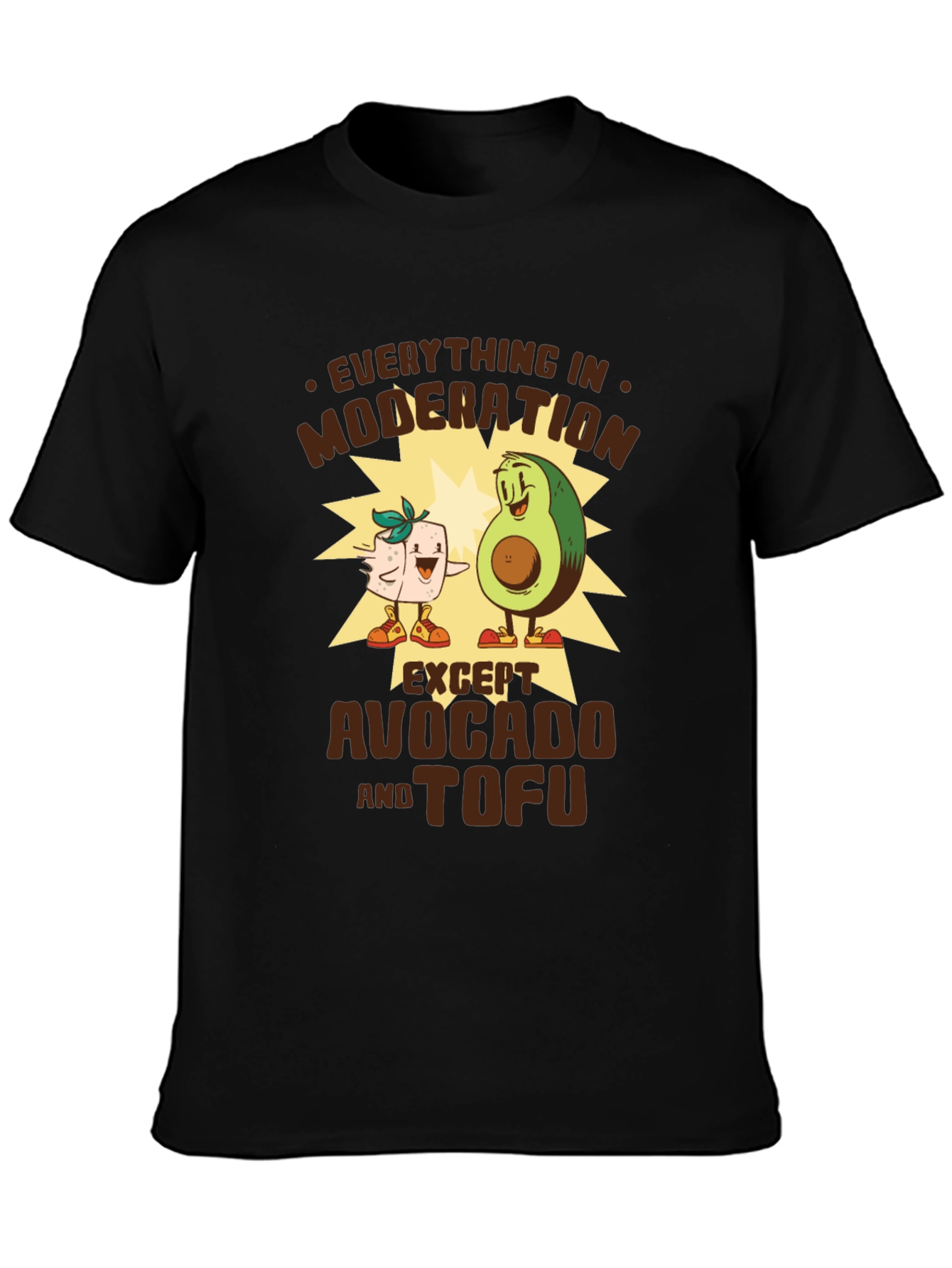 Black Avocado and Tofu Graphic Tee view 3