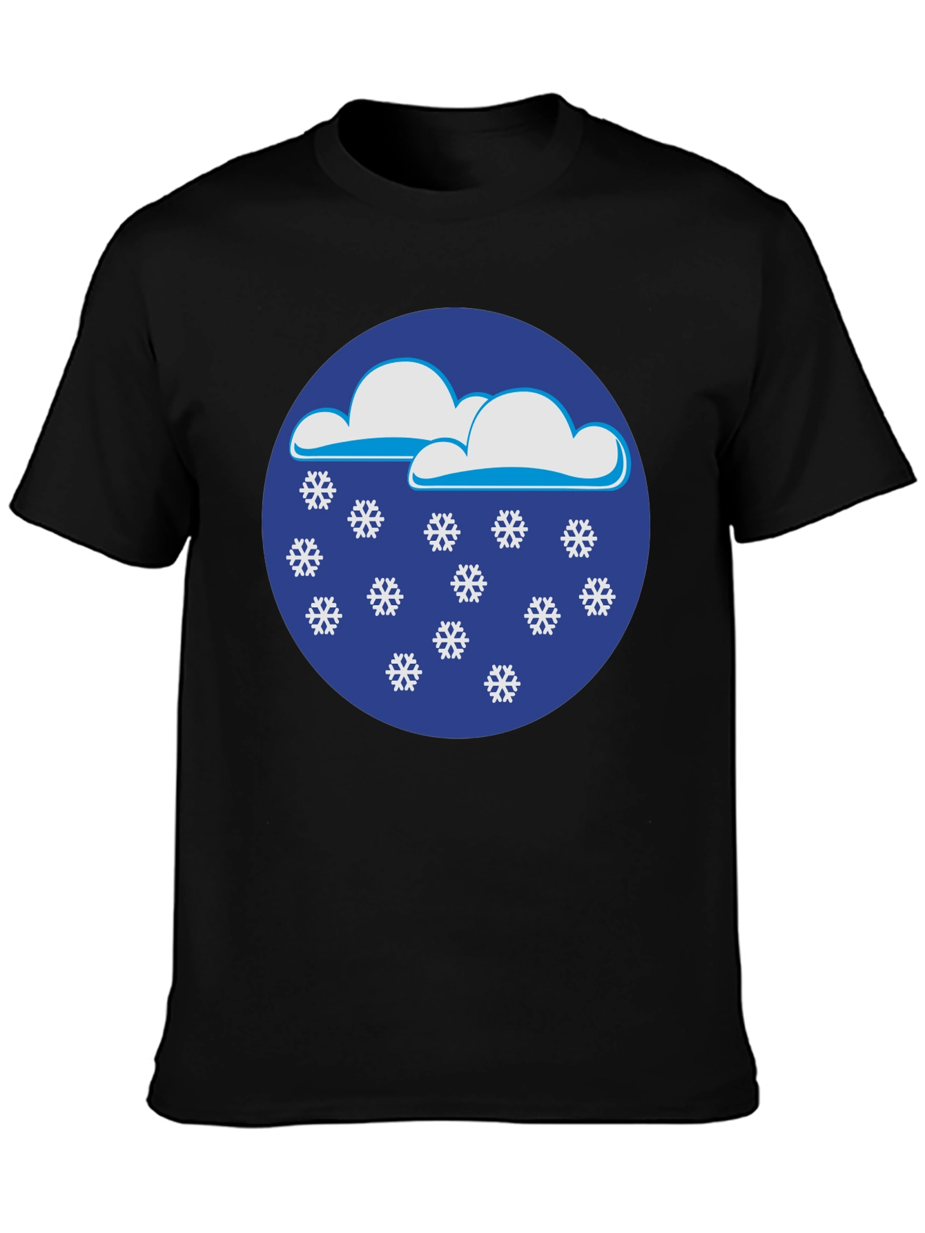 Black Snowy Day Black T-Shirt view 3