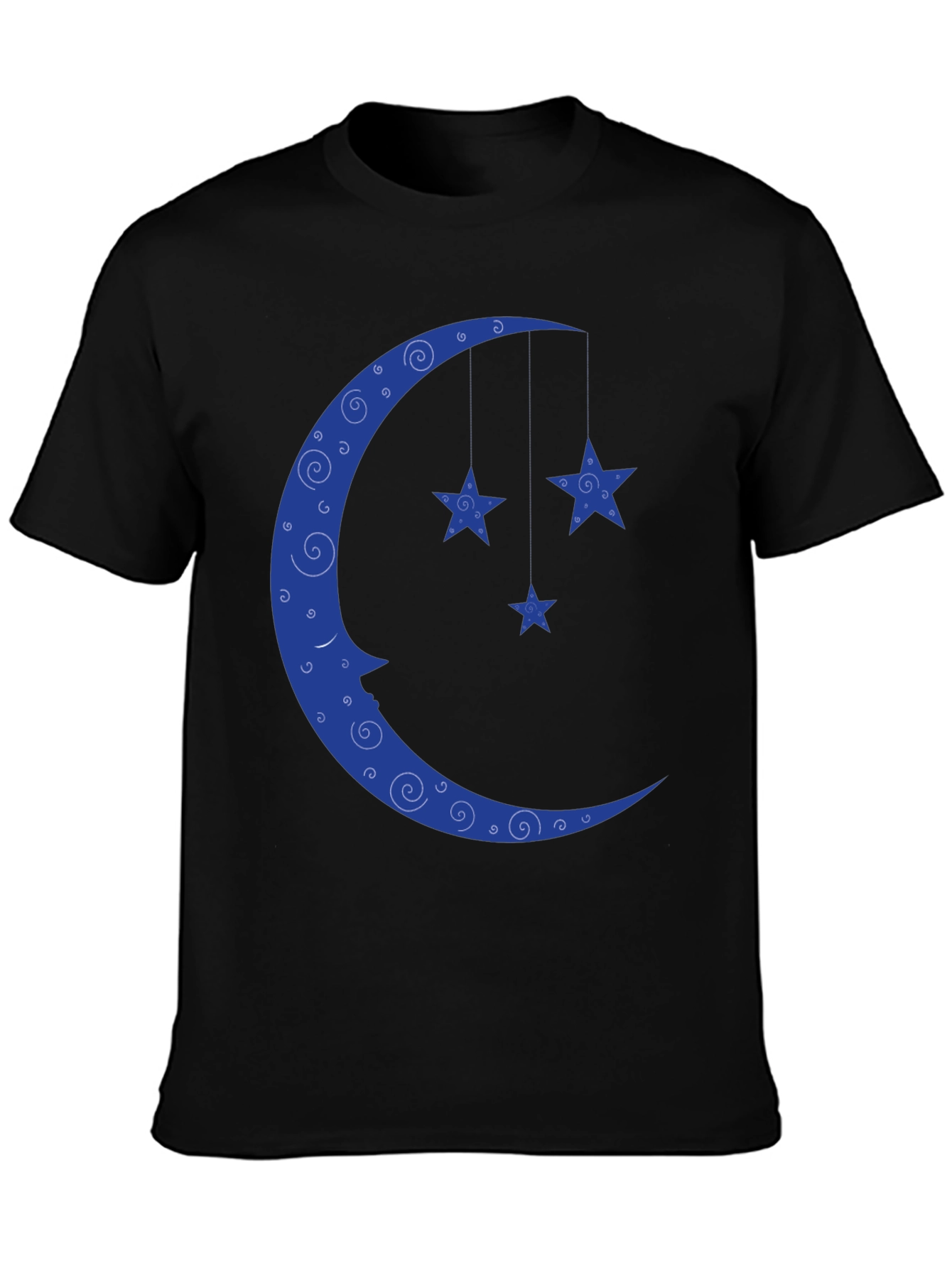 Black Dreamy Moon & Stars Black T-Shirt view 3