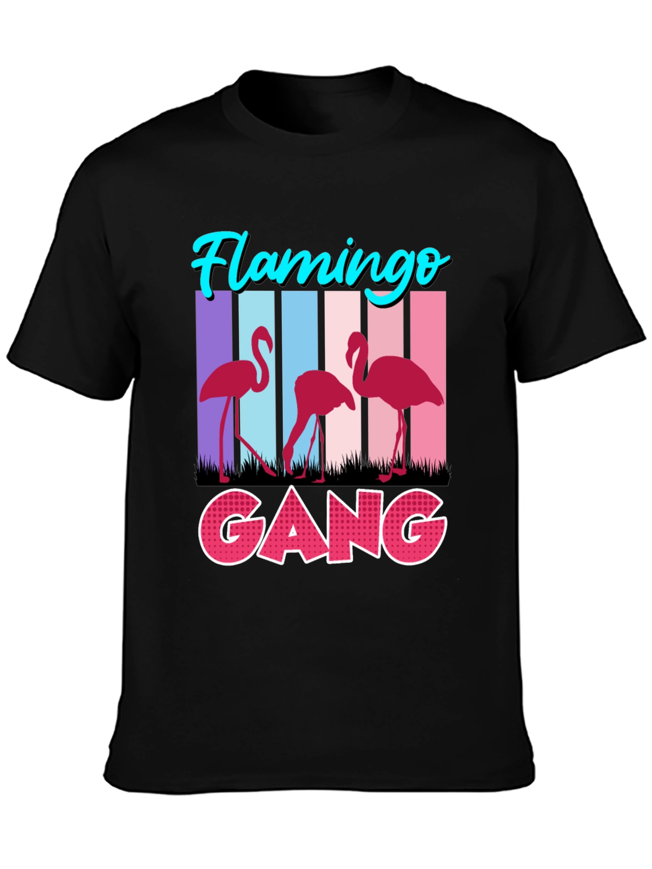 Black Flamingo Gang Graphic Tee view 3