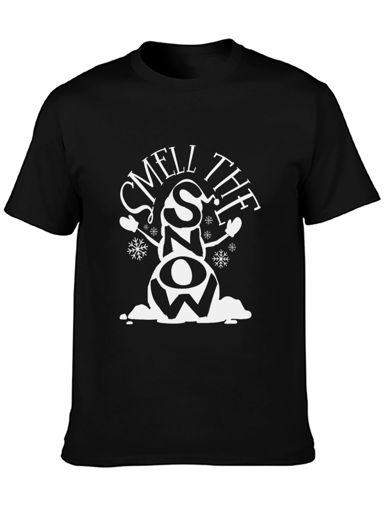 Black Smell the Snow Holiday T-Shirt view 3