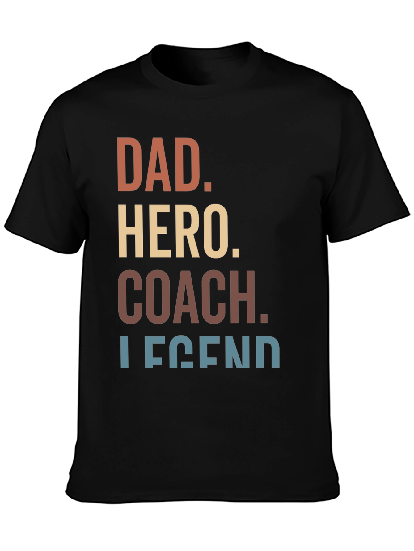 Black Dad Hero Coach Legend Graphic Tee view 3