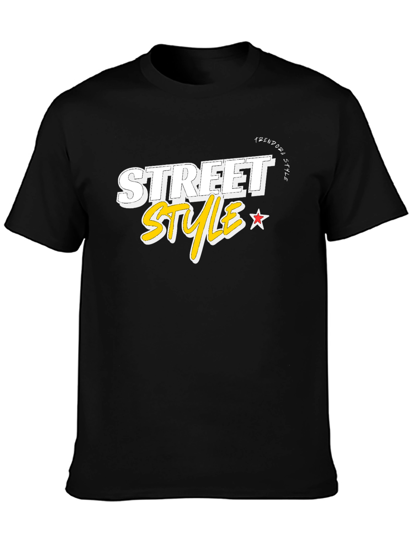 Black Trendy Men's Black Street Style Graphic Tee view 3