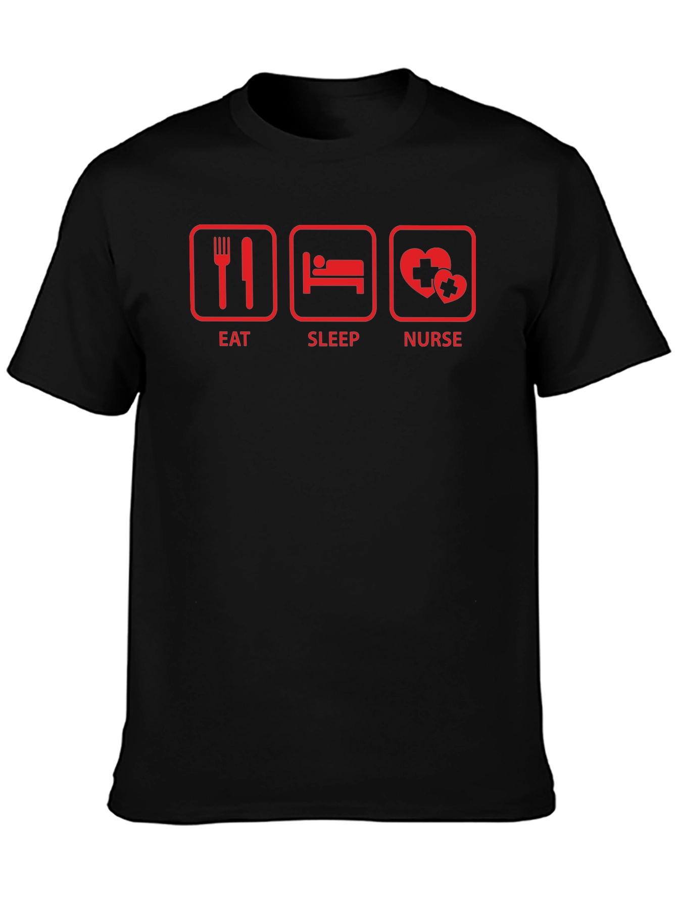 Black Eat Sleep Nurse T-Shirt view 3