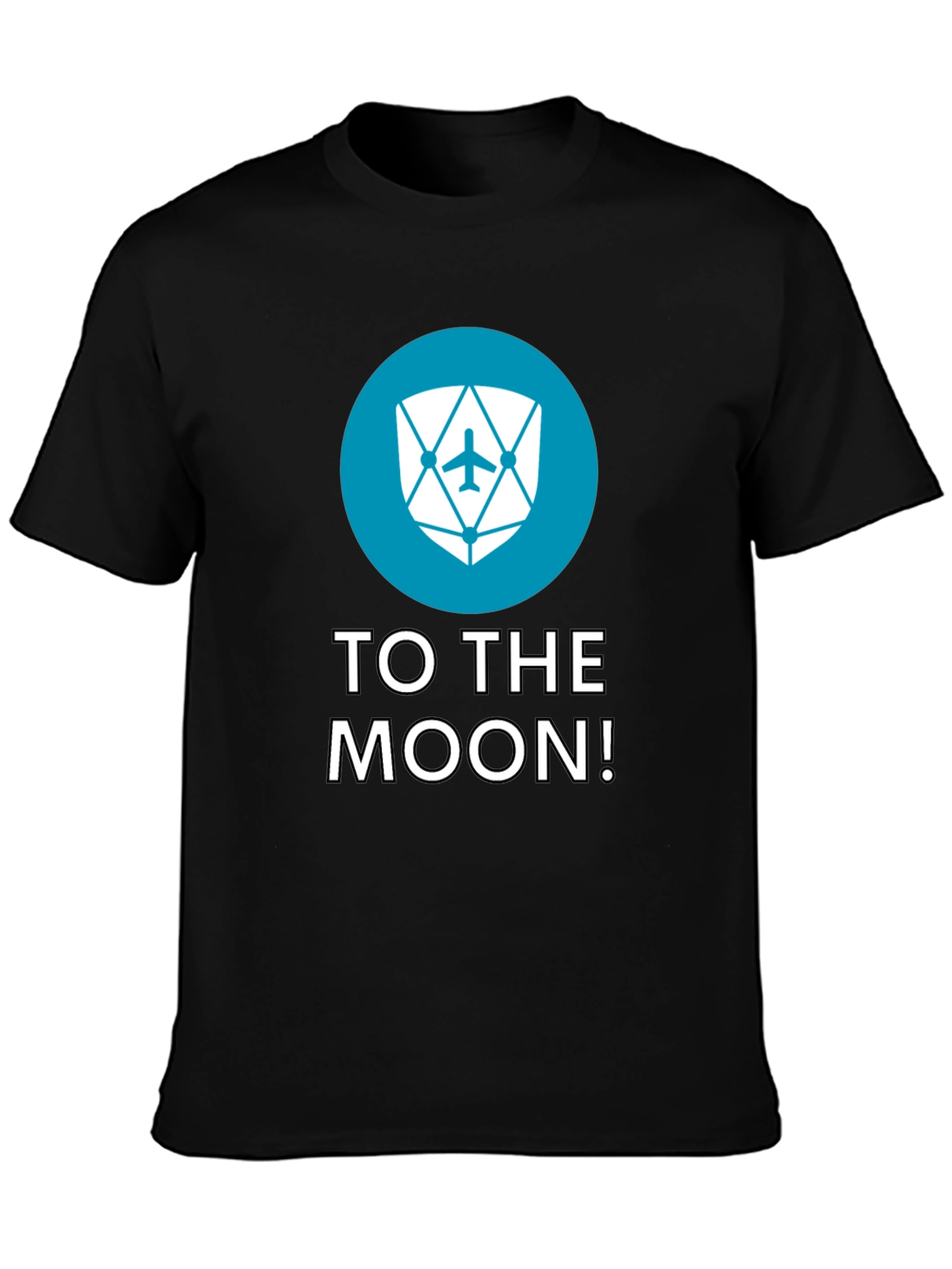 Black To The Moon Black Tee - Crypto Inspired Design view 3