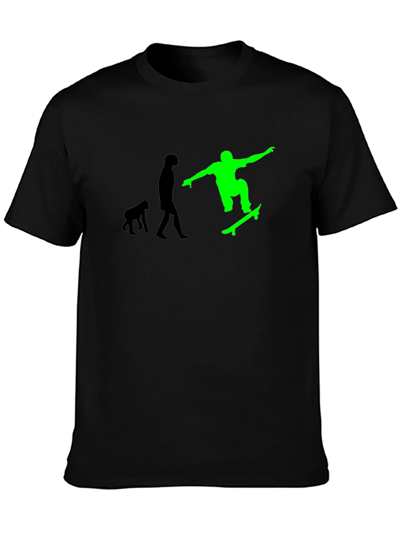 Black Evolution of Skateboarding Tee - Black Graphic T-Shirt view 3