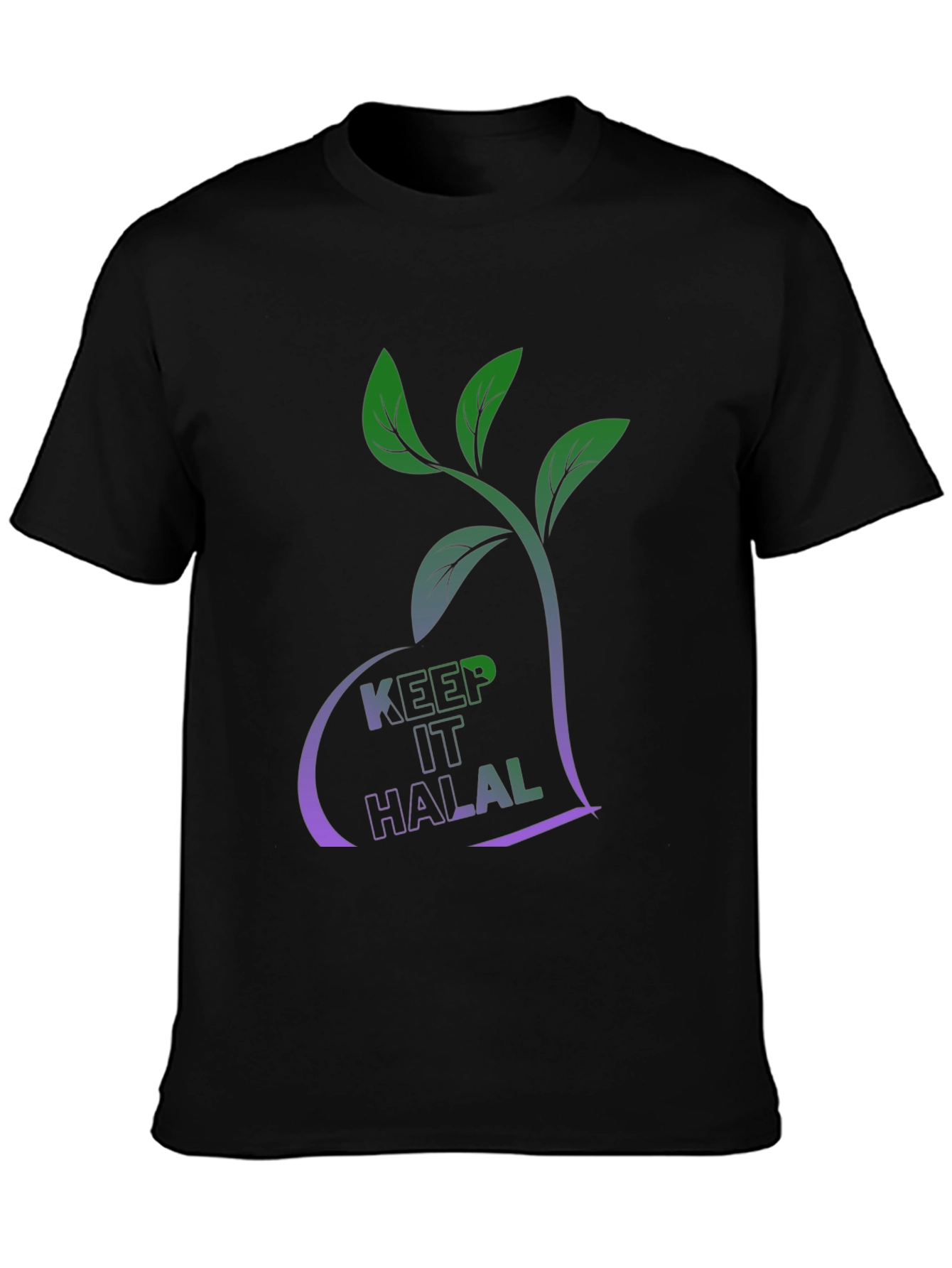Black Keep It Halal T-Shirt - Plant Based Design view 3